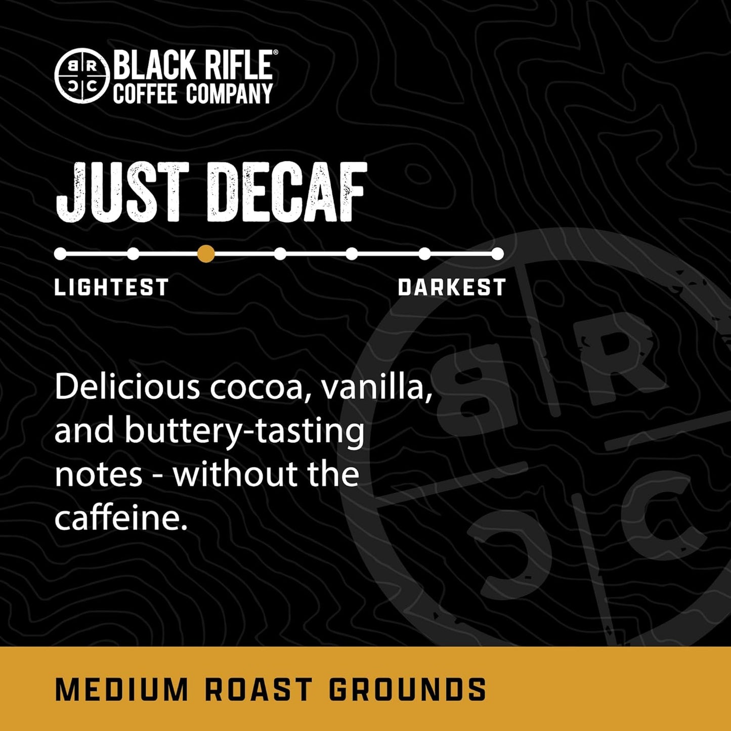 Black Rifle Coffee Company Ground Coffee Medium Roast - Roasted Blend Made from Pure Arabica Beans - Colombian & Brazilian Beans - Veteran Founded & American Made (Just Decaf, 12oz Bag)