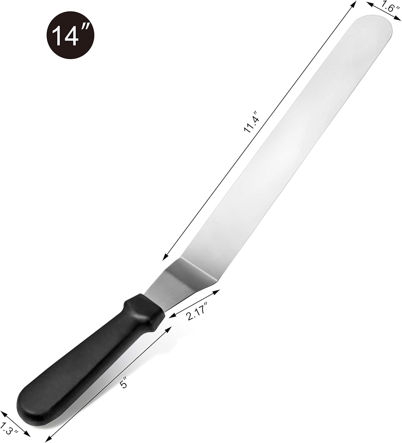 New Star Foodservice 38132 Angled Icing Spatula, 14-Inch Blade, 19-Inch Overall, Silver