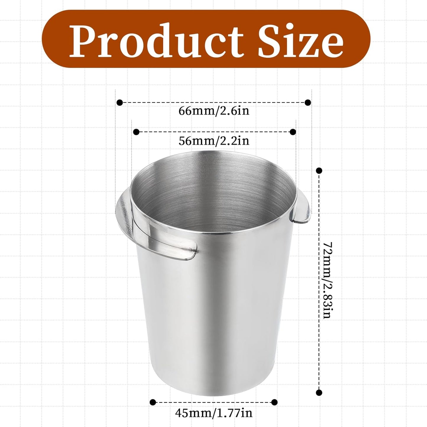 Coffee Dosing Cup 58mm, Stainless Steel Dosing Cup Compatible with All 58mm Portafilter, Coffee Powder Cup, Coffee Powder Feeder, Coffee Machine Accessories