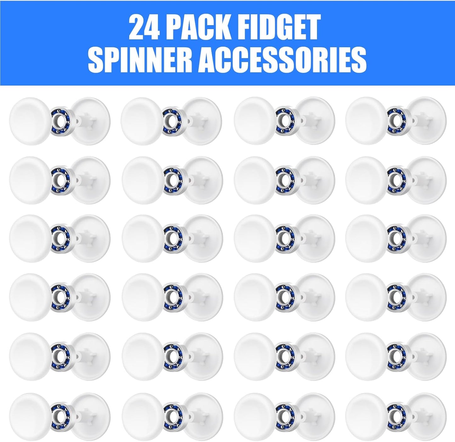NiArt Fidget Spinner Toy DIY Bearing with Caps Set of 24, MR137 0.5" Single-Sealed Chrome Steel Bearing Balls Replacement High Speed 13mmx7mmx4mm Epoxy Resin Casting Craft Skateboard Stress Reliever