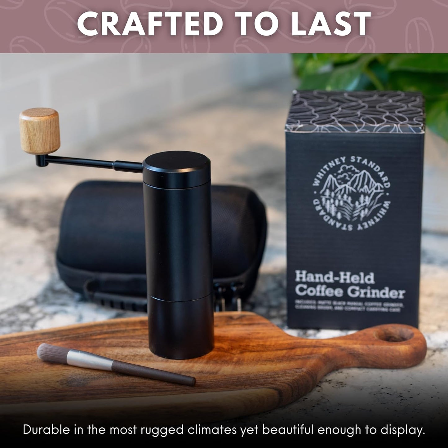 Manual Coffee Grinder | Coffee Gift Set | 6 Star Conical Burr Coffee Grinder with Adjustable Settings | Coffee Bean Grinder with Travel Case | Portable Hand Coffee Grinder