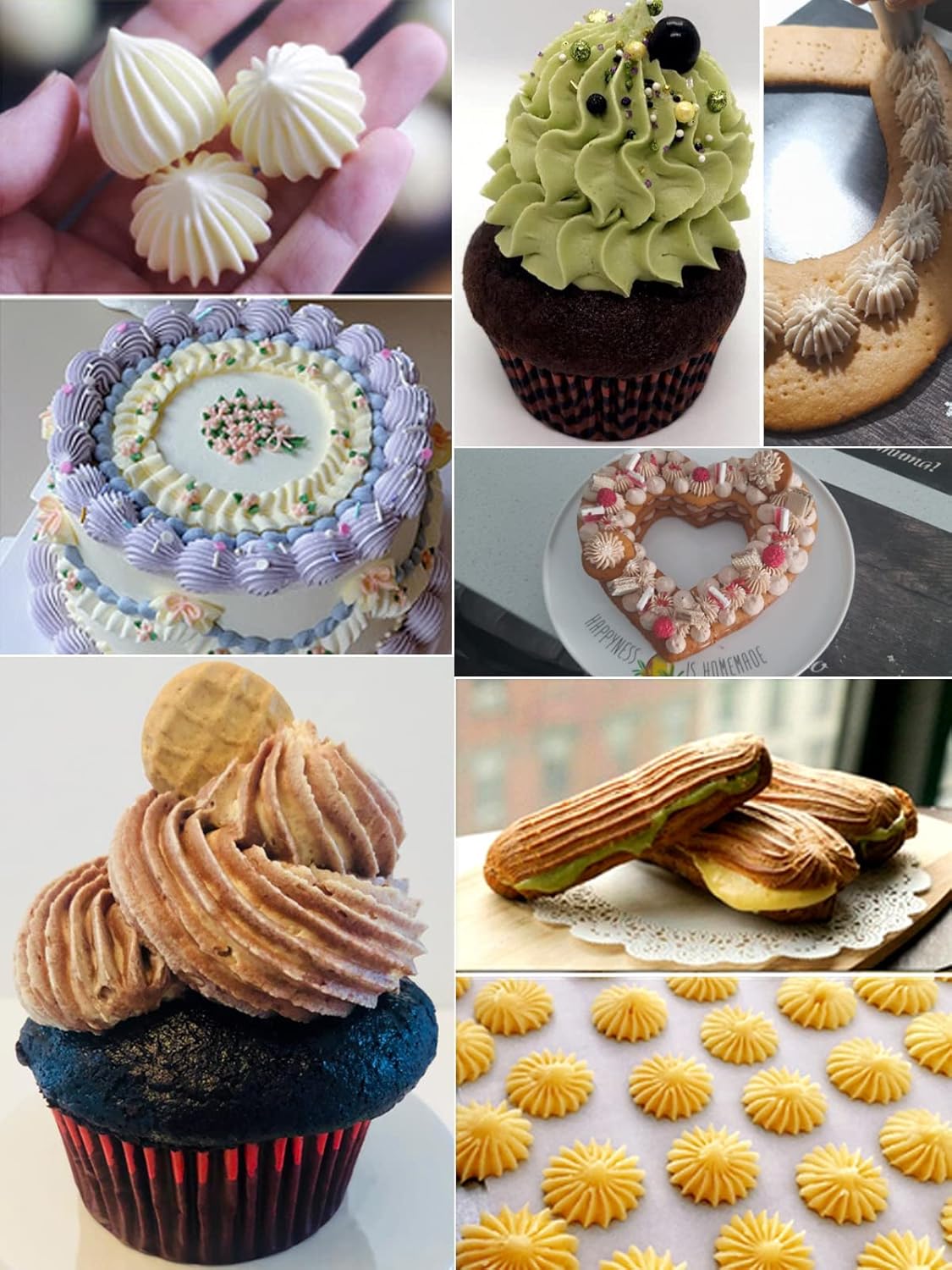 Churro Piping Tip,Piping Tips for Eclair,Open Star Pastry Tip Large for Piping,9FT Icing Tips,3 Pcs