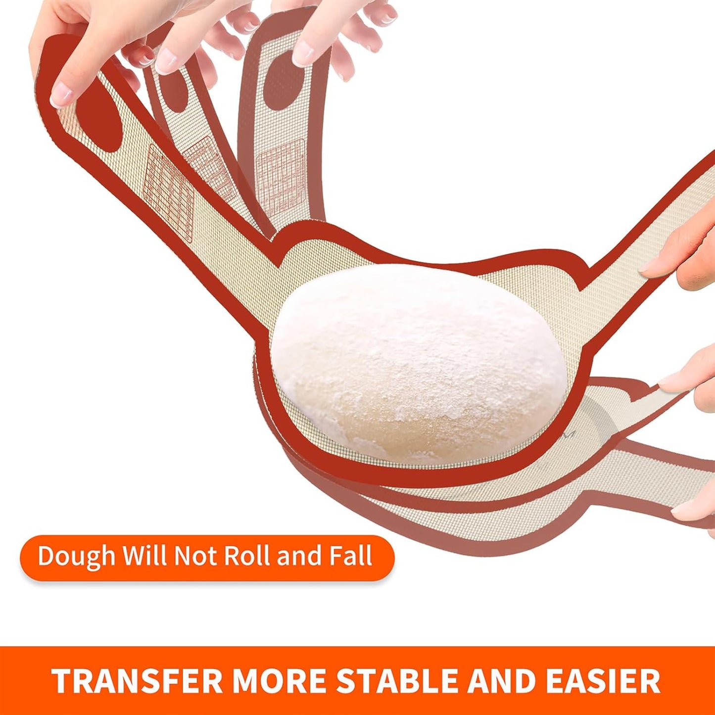 Silicone Bread Sling Dutch Oven Liner, Non-Stick & Easy Clean Reusable Oval Silicone Bread Sling Baking Mat, Easy to Transfer Sourdough Bread - 2 Red Set