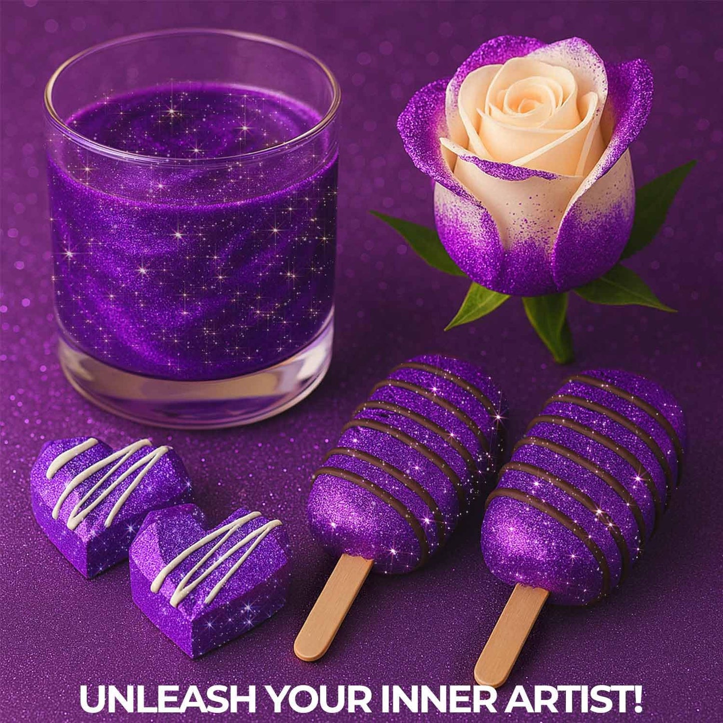 Bulk 20g Purple Edible Glitter for Drinks | Premium Edible Glitter for Cakes, Cocktails, Purple Cake Decorating Decorations Food Grade, Vegan, Kosher, Halal, Gluten Free - Made in USA