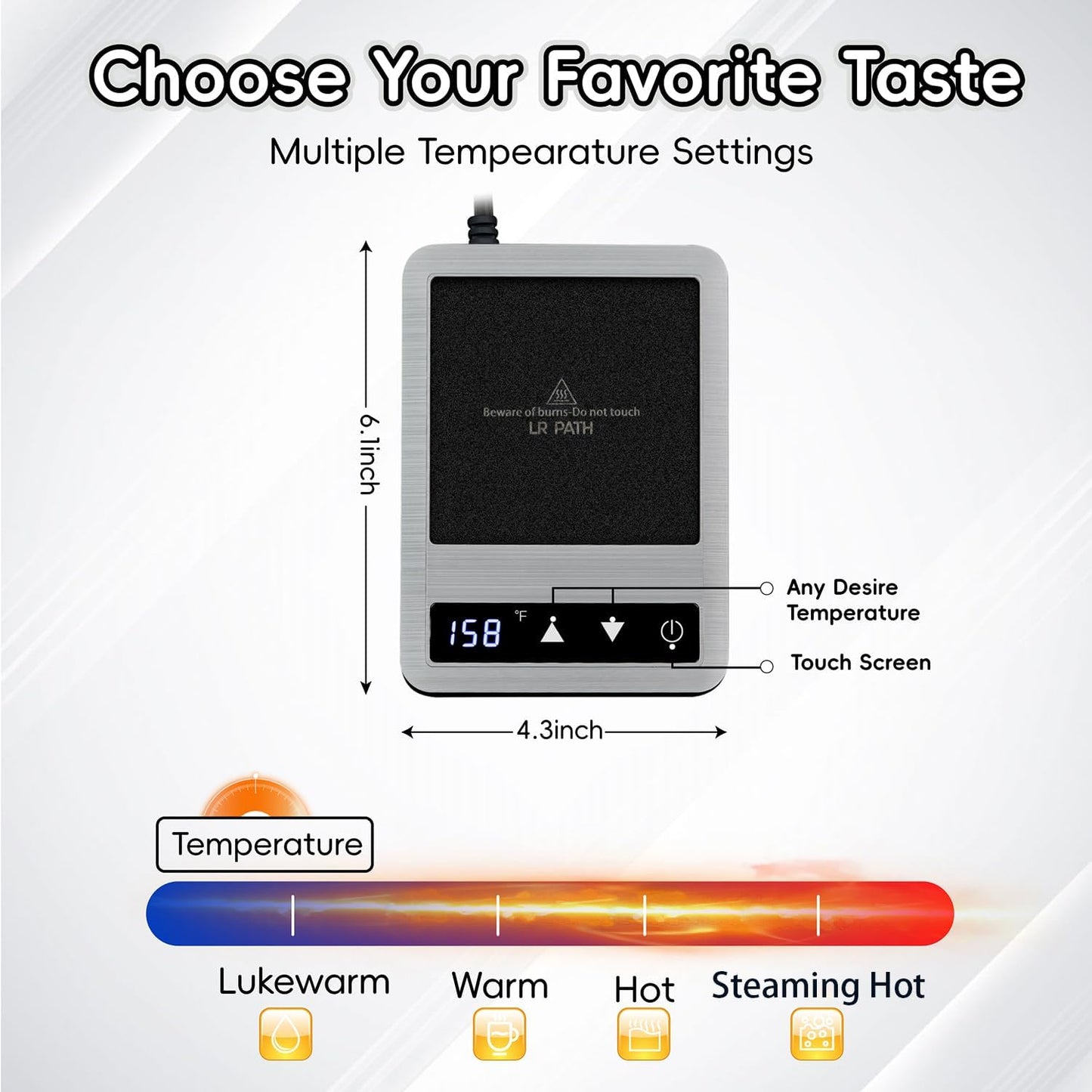 Coffee Mug Warmer & Mug Set 2025, Heated Cup for Desk with Temperature Control and Smart Auto Shut Off, 14oz