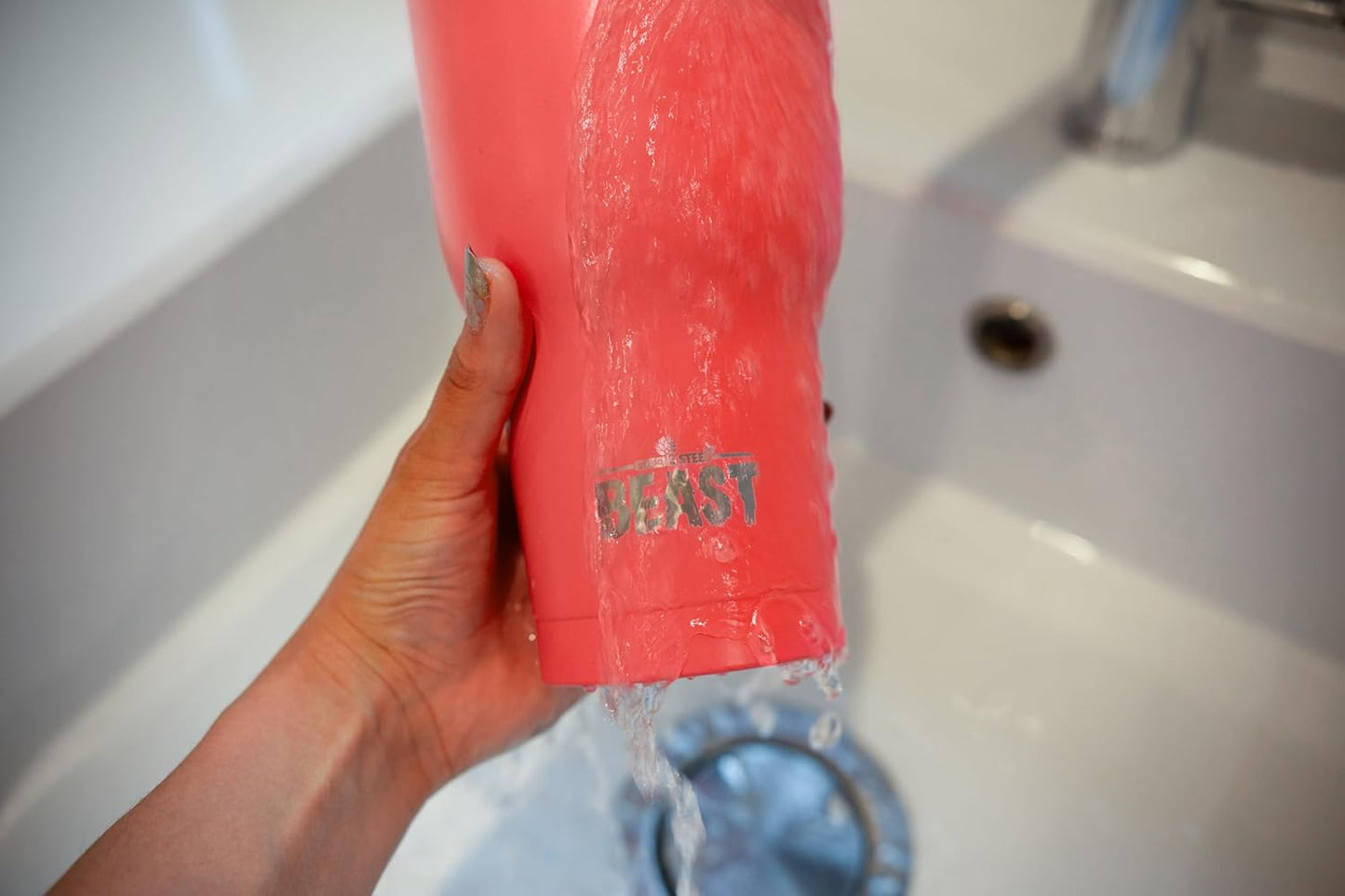 Beast 30 oz Tumbler Stainless Steel Vacuum Insulated Coffee Ice Cup Double Wall Travel Flask (Coral Pink)