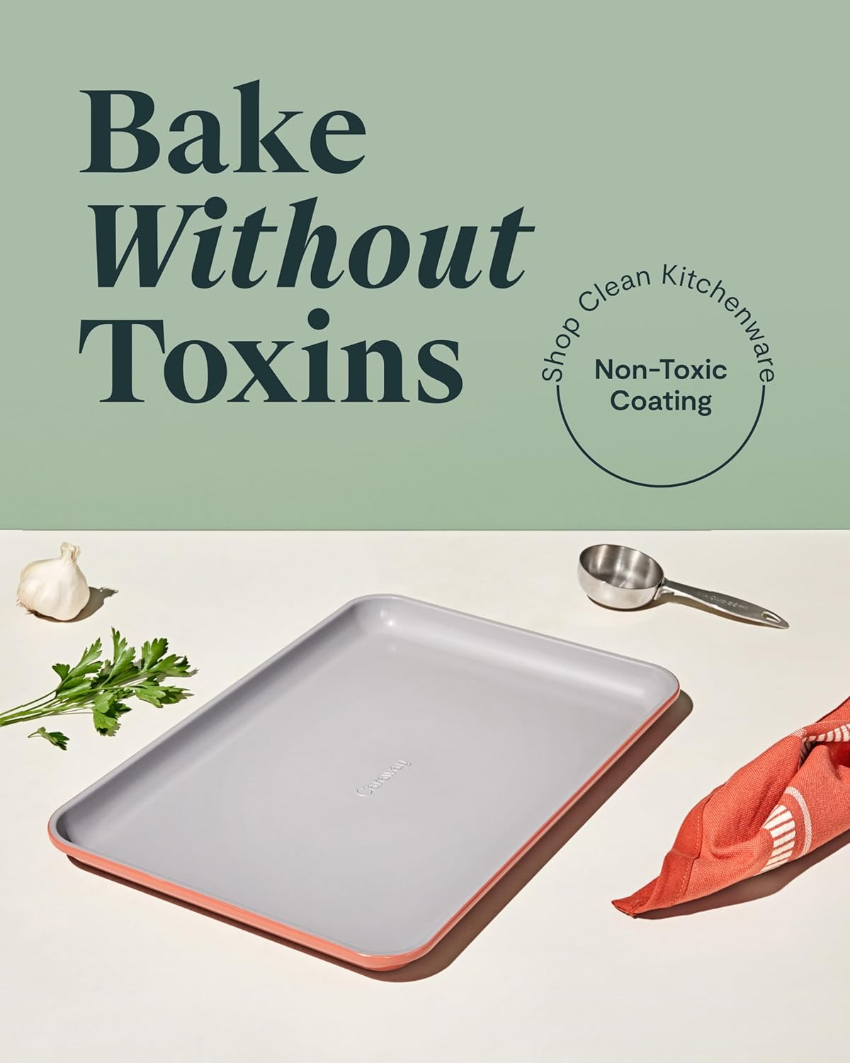 Caraway Non-Stick Ceramic Baking Sheet - Naturally Slick Ceramic Coating - Non-Toxic, PTFE & PFOA Free - Perfect for Baking, Roasting, and More - Medium (15" x 10") - Perracotta