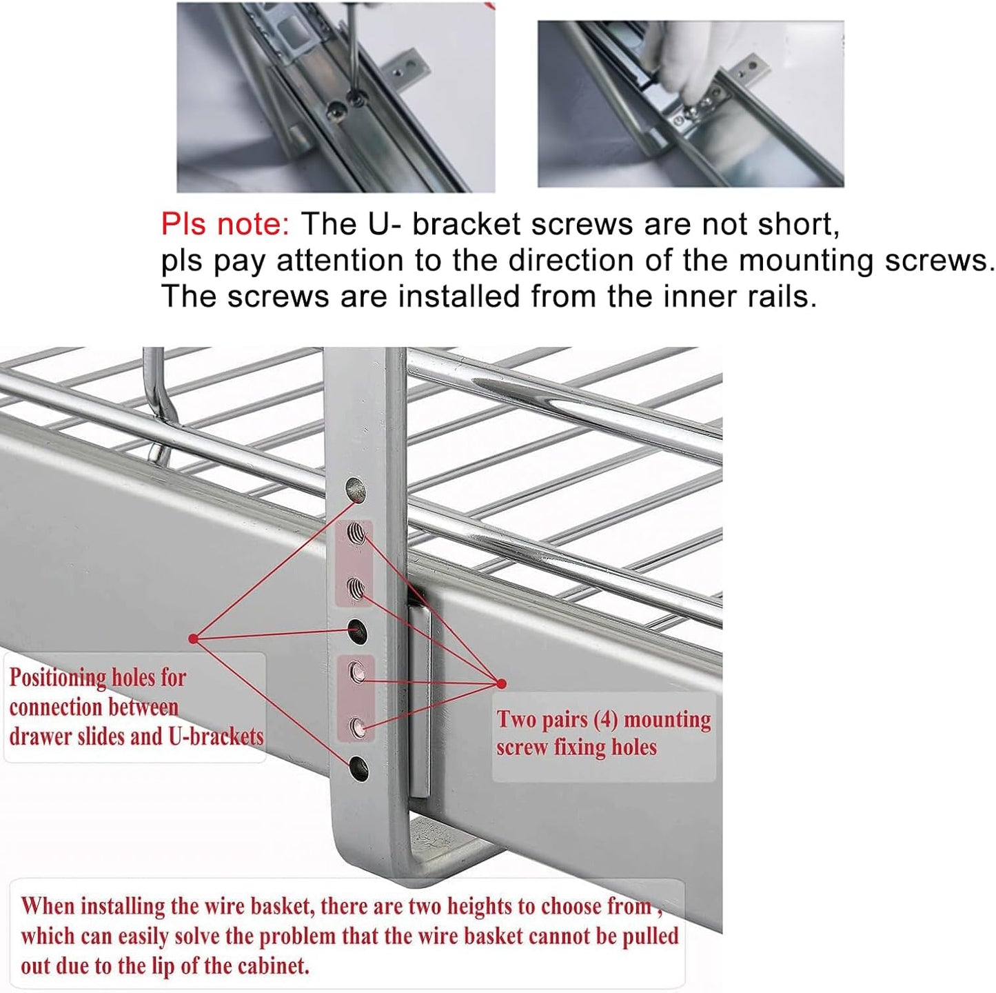 DINDON 2 Tier Pull Out Cabinet Organizer (11"W X 21"D), Double Tier Wire Basket Slide Out Shelf Storage for Kitchen Base Cabinet Organization for Kitchen, Pantry, Bathroom, Chrome