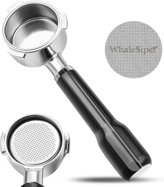 51mm Bottomless Portafilter & Puck Screen, 3-Ear Stainless Head, Compatible with CASABREWS CM5418, 3700Essential, 3700Gense Espresso Machines, Includes 304 Stainless Steel Filter Basket