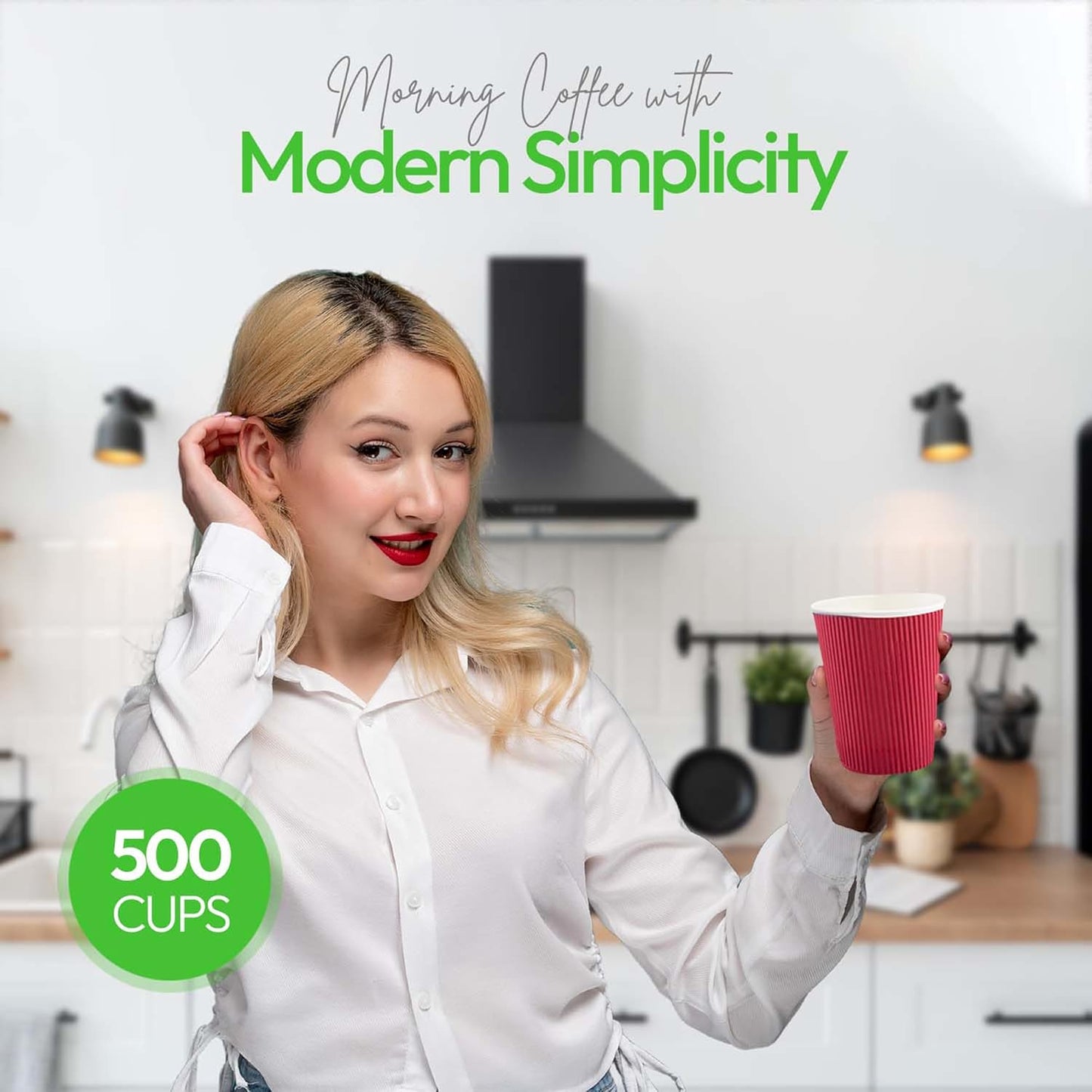 Restaurantware 12 Ounce Ripple Wall Disposable Coffee Cups, 500 Insulated Crimson Paper Tumblers with Rolled Rim Design, Lids Sold Separately for Hot Drinks like Tea, Hot Chocolate and More