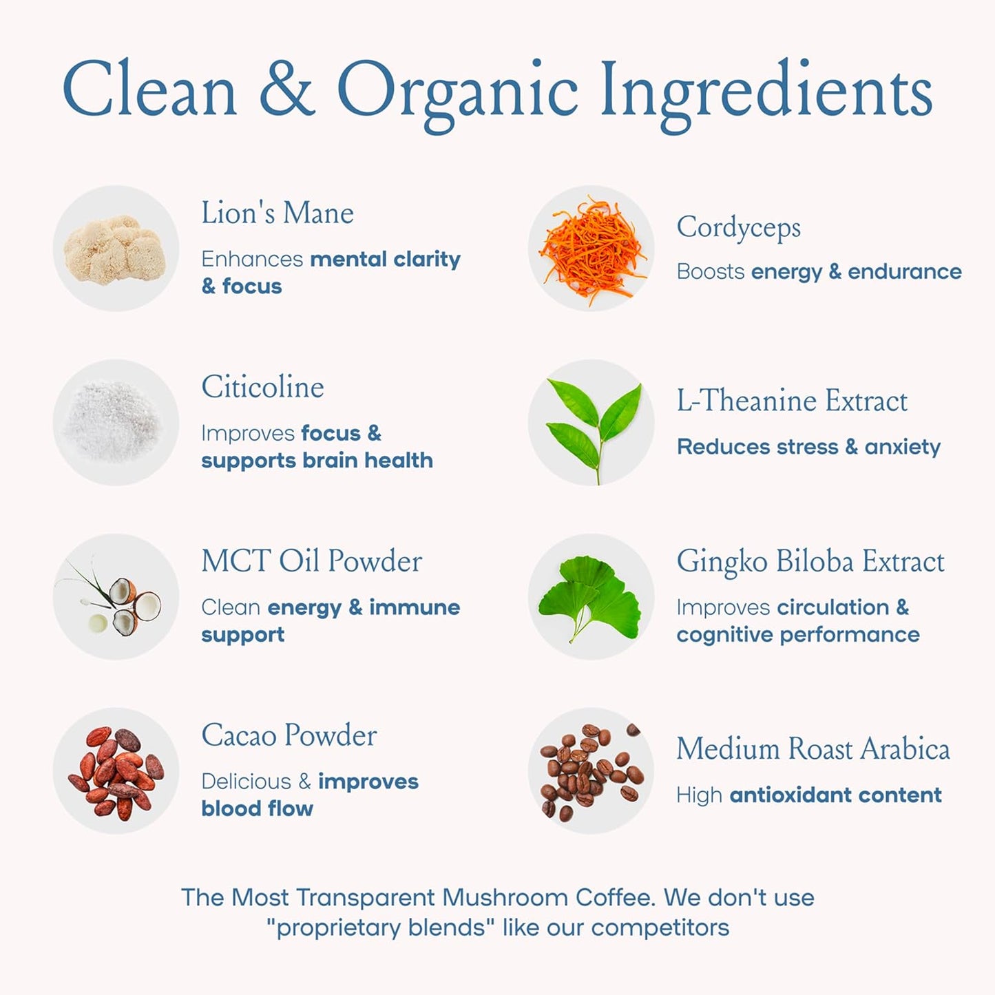 SPACE AND TIME Focus - Mushroom Coffee - 20 Cups of Focus, Productivity & Clean Energy - Instant Mushroom Coffee with Lions Mane, Cordyceps & L-Theanine