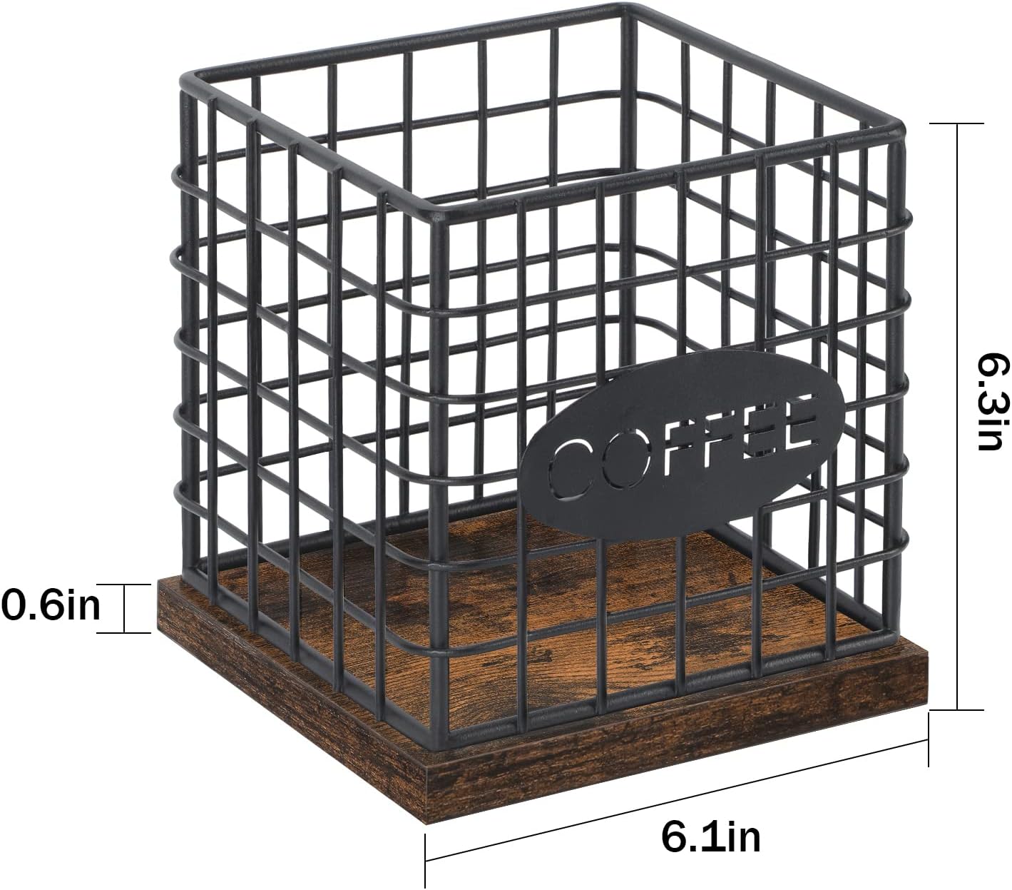 YINMIT K Cup Holder Organizer, Sturdy Coffee Pod Holder Organizer, 35 Kcup Large Capacity Storage Basket for Kitchen Counter and Office Desktop (Square Grid)