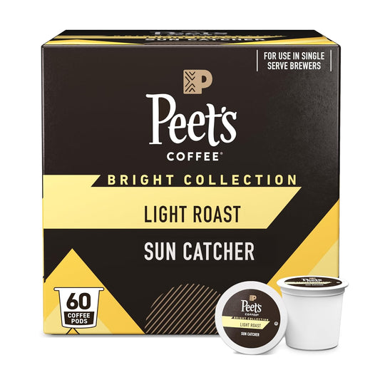 Peet's Coffee, Light Roast Single Serve Coffee Pods - Sun Catcher 60 Count (6 Boxes of 10 Pods)