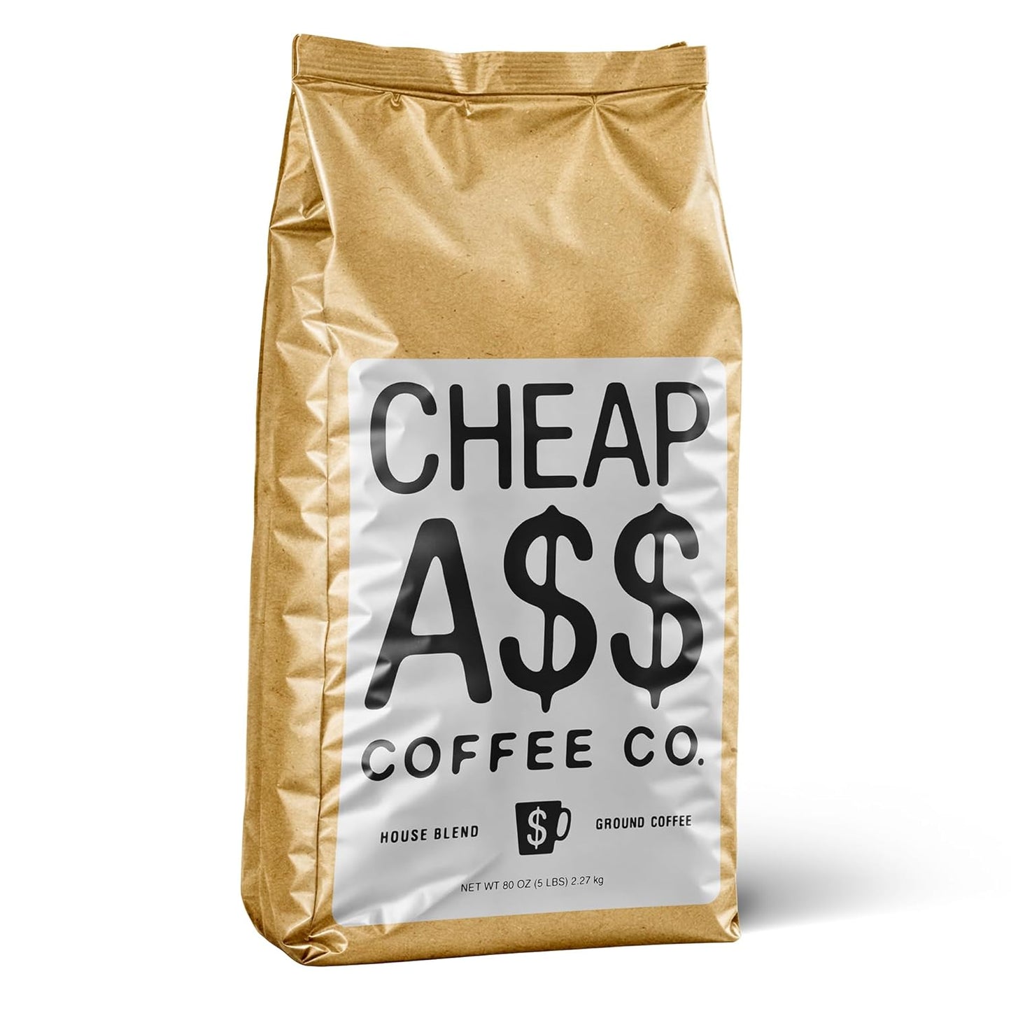 Cheap Ass Coffee, Fine Ground Coffee (House Blend), 5 lb Bag – Smooth, Bold Flavor – Central & South America 100% Arabica
