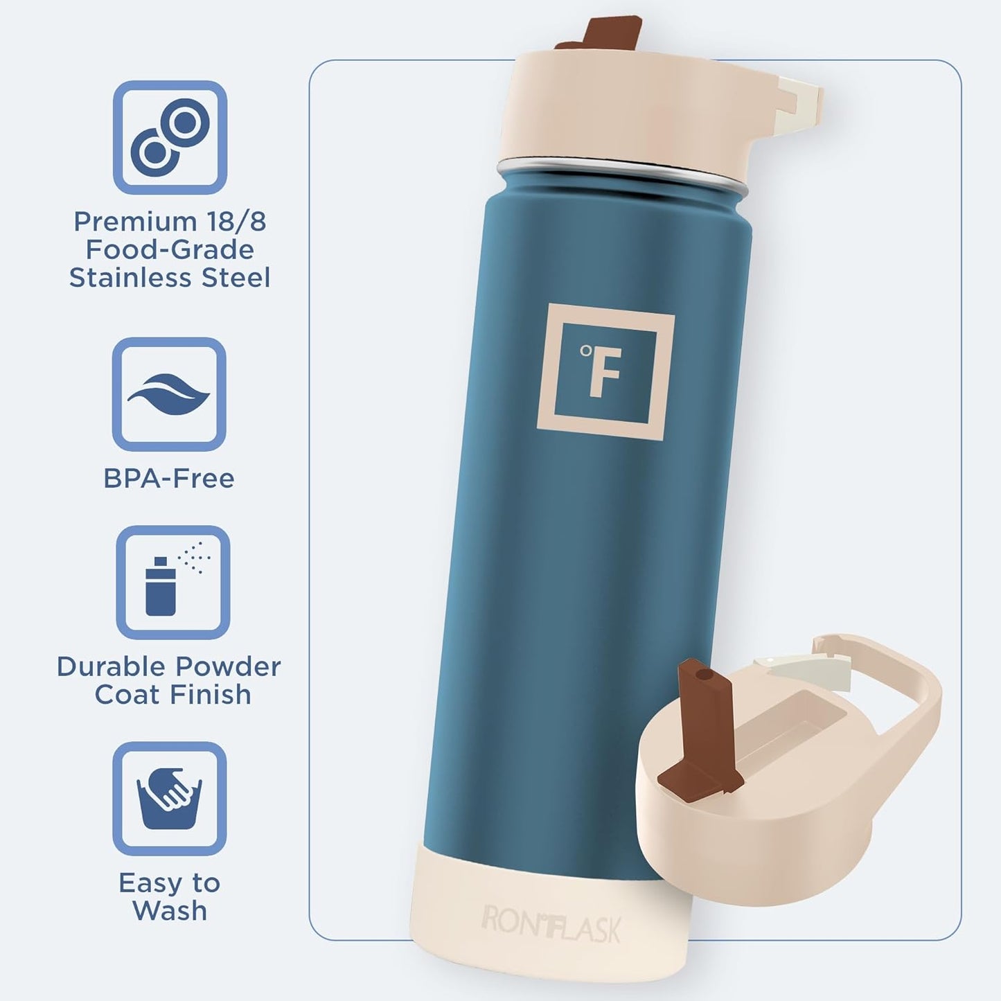 IRON °FLASK Camping & Hiking Hydration Flask with Straw Lid & Boot - Stainless Steel, Double Walled & Vacuum Insulated Water Bottle - Leak Proof & BPA Free (Dream Sunset, Straw - 22 oz)