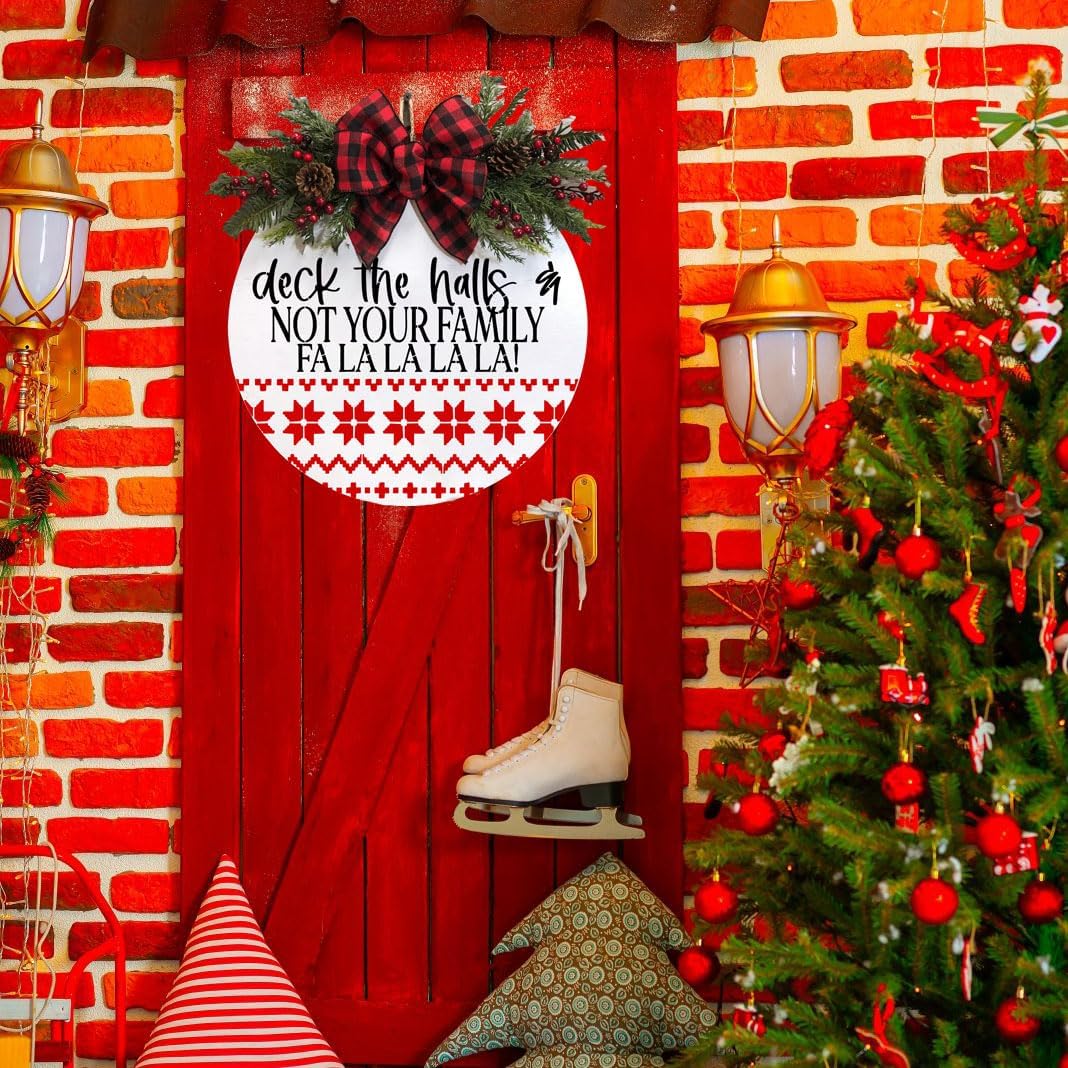 Christmas Stencils for Painting 12” Xmas Stencil for Wood Half Round Holiday Stencils Merry Christmas Let It Snow Templates for Porch Door Home Decor