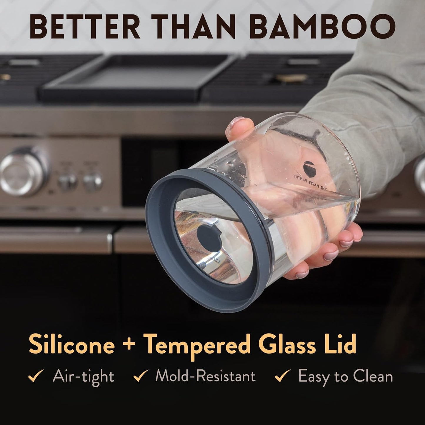 Glass Airtight Canisters with Silicone and Glass Lids – BPA-Free Borosilicate Containers for Food Prep, Storage, Wet or Dry Food Jars for Rice, Tea, Coffee, Candy – Set of 6 (28 oz)