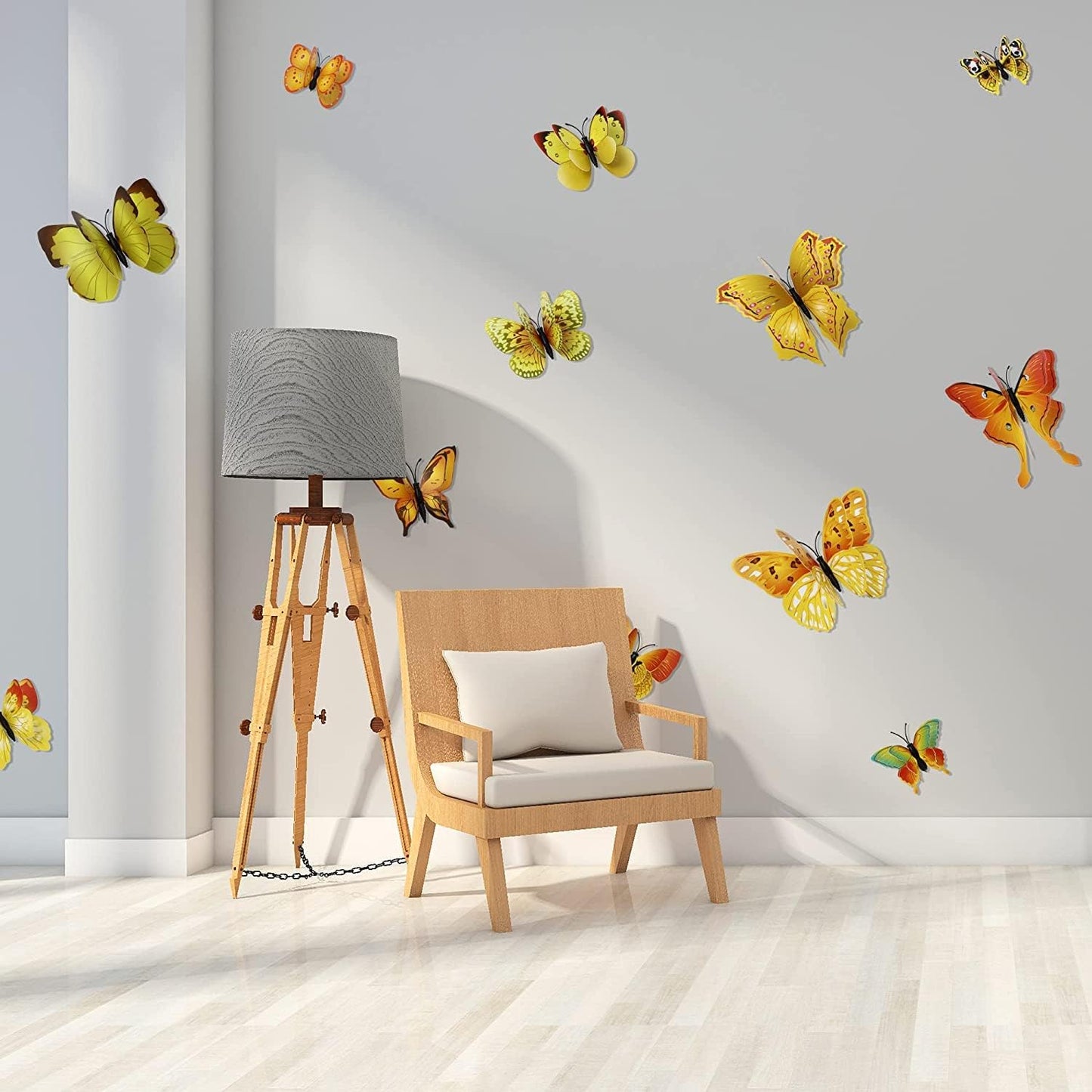 Butterfly Wall Decor 24/48 PCS, 3D Butterflies Stickers for Party Decorations with Magnets(Gold, 24)