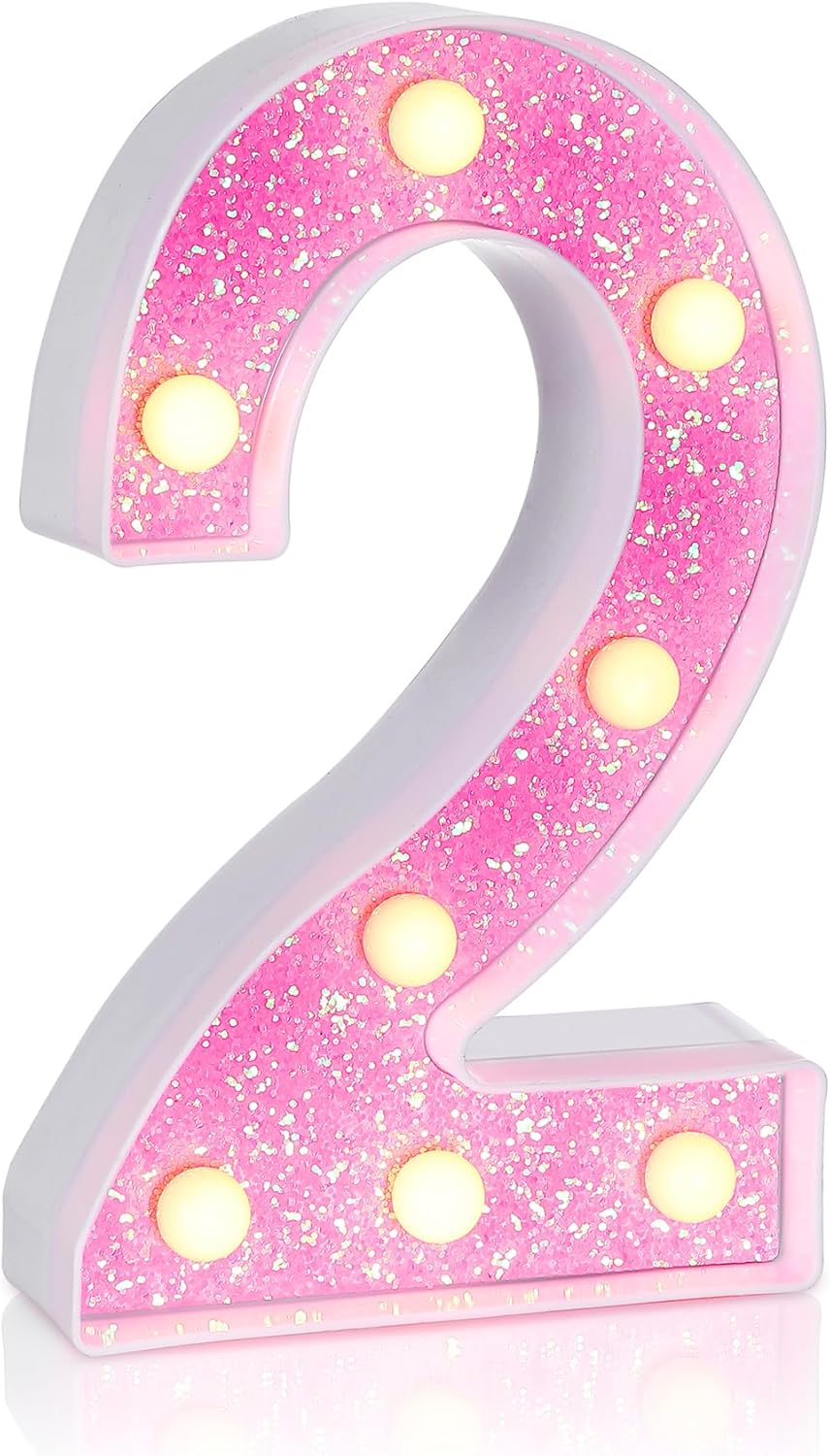 Foaky Pink Light up Letters，Pink Party Decorations,Girls Room Decor,Glitter Marquee Numbers,Alphabet Letter Sign for Night Light Birthday Party Girls Gifts, Home Bar Decoration (2)