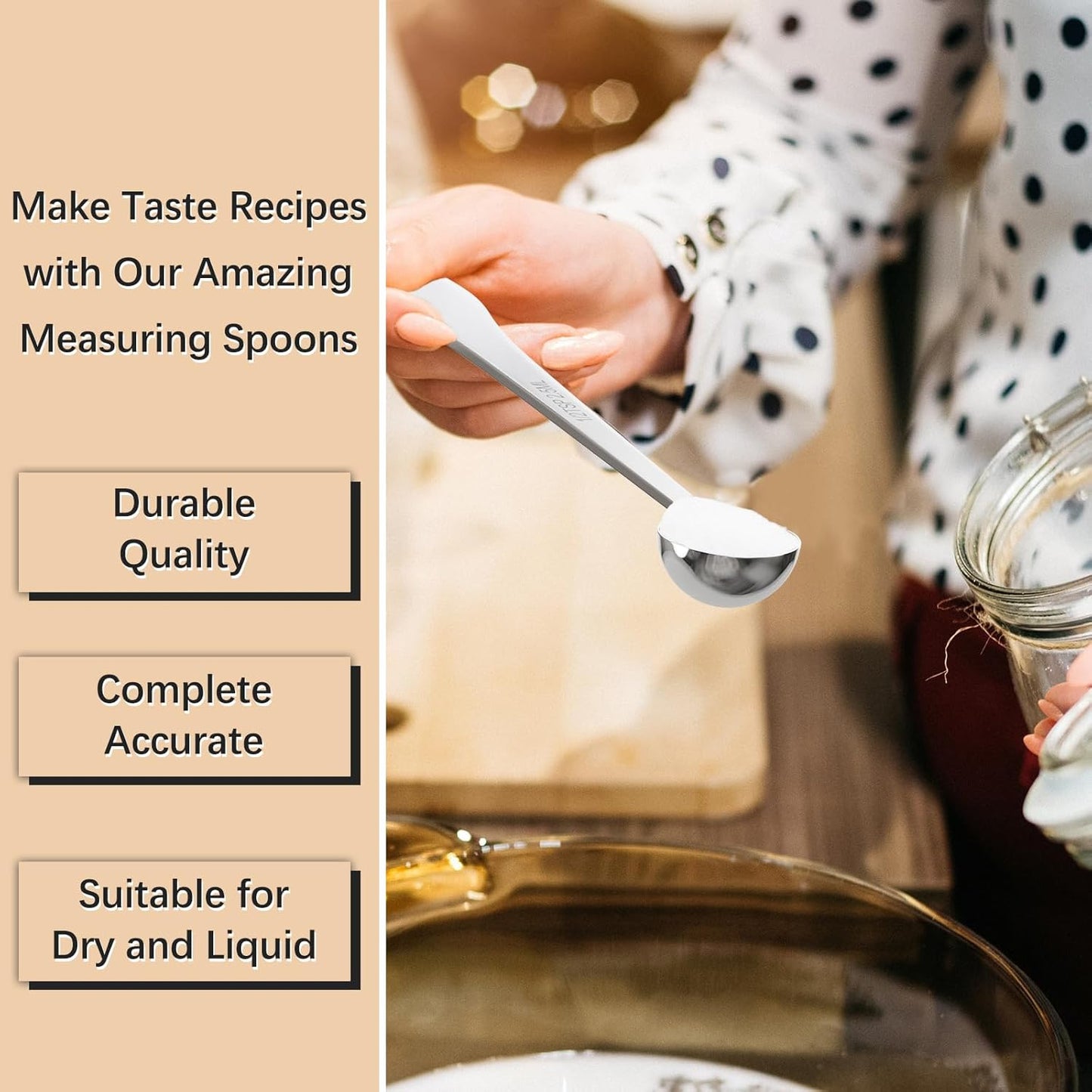 1PCS 1/2 Teaspoon(1/2tsp, 1/6tbsp, 2.5 ml) Single Measuring Spoon, Extra-long Handle Individual Measure Scoop, Stainless Steel Spoons Only