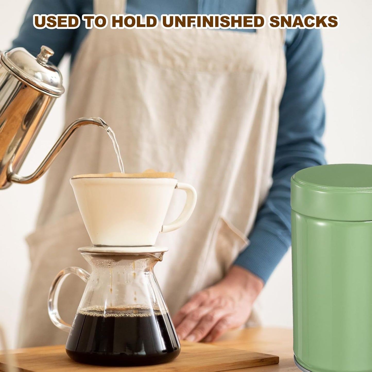 uxcell 2Pcs Round Tea Canisters, 5" x 3" Airtight Metal Tea Containers for Loose Tea, Coffee Beans, Spices - Durable, Compact, and Stylish Storage Tea Tin(Silver Green)