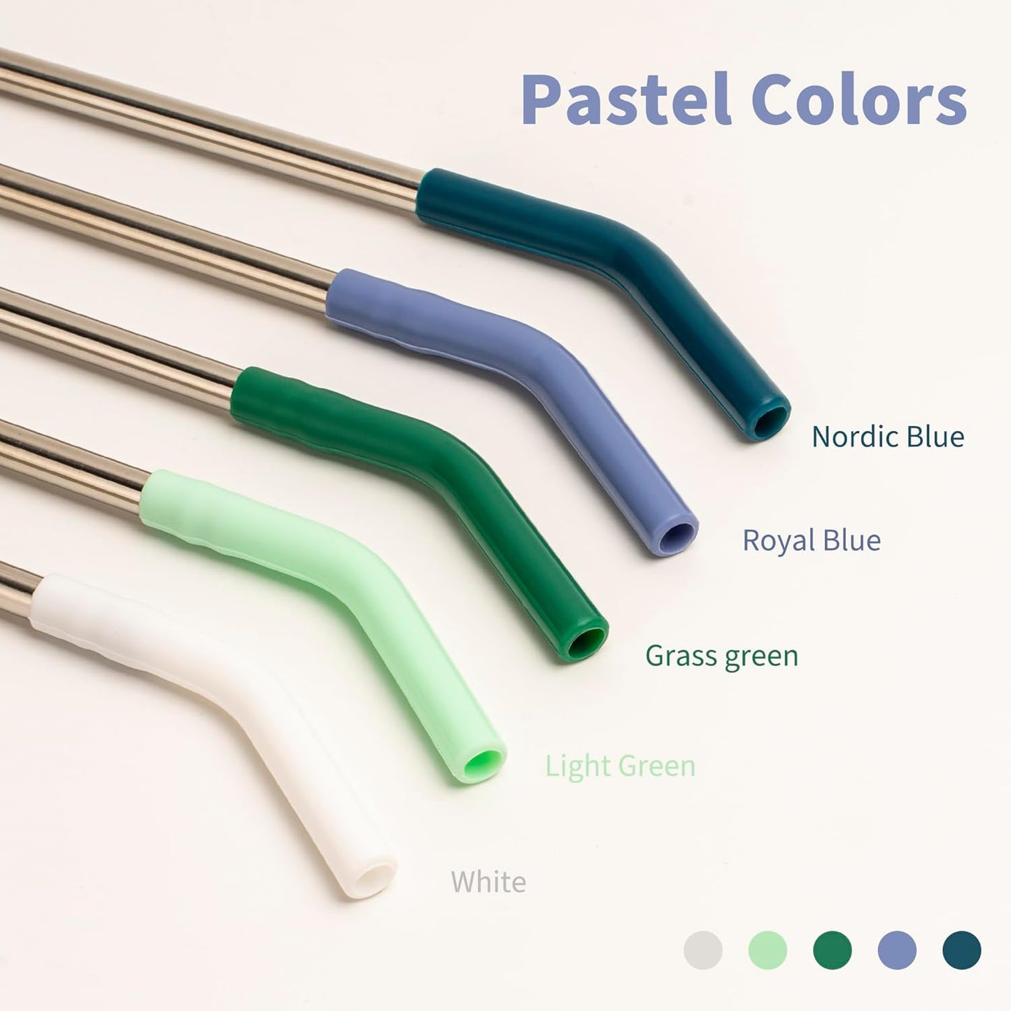 8.5" Metal Straws Reusable for 20 oz Tumbler, 5 Pcs Stainless Steel Drinking Straws for Yeti/RTIC/CIVAGO 20 oz Tumblers, 1 Portable Bag