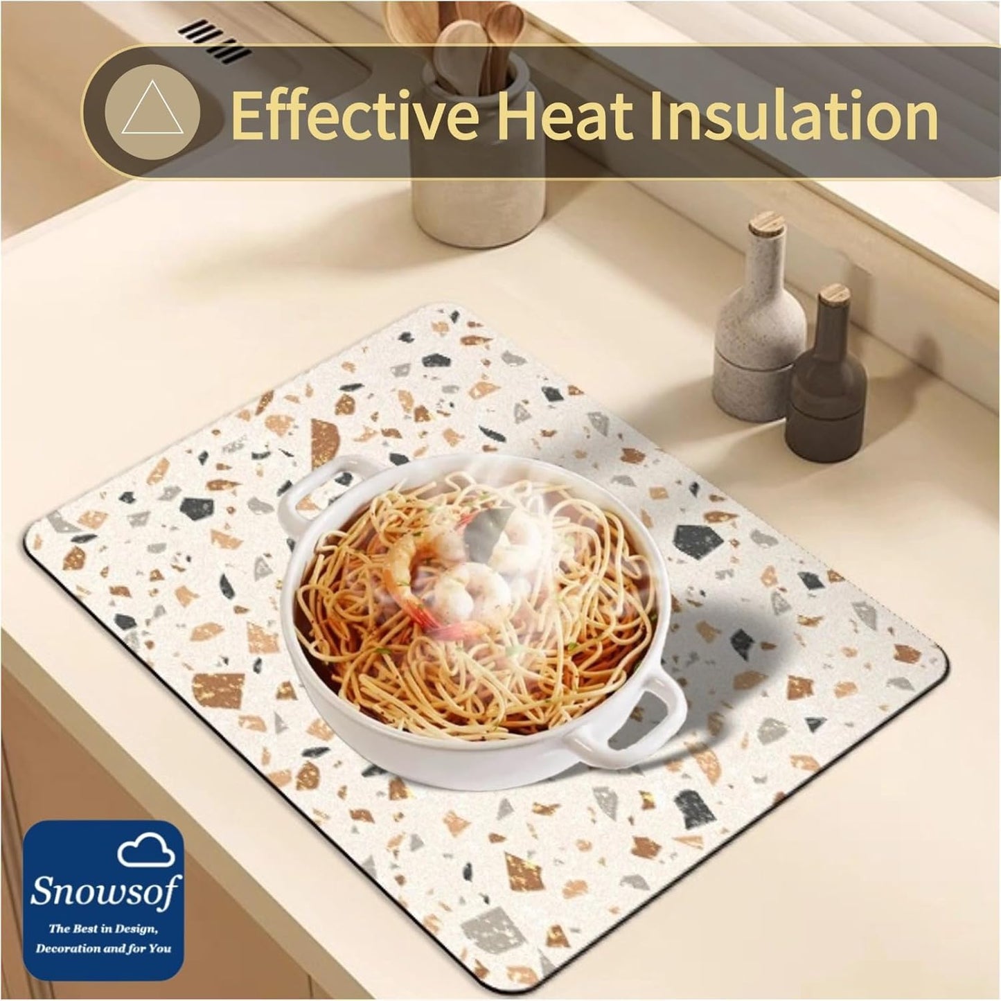 Dish Drying Mat - Absorbent Countertop Mat for Coffee Maker, Expresso Machine, Kitchen Use (05,20''×24'')