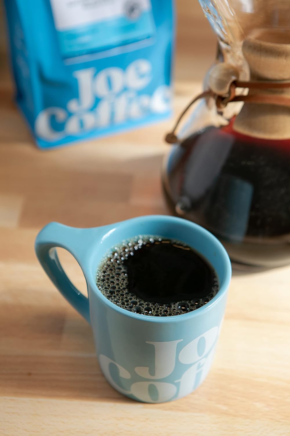 Joe Coffee Company (NYC Roaster), Half Moon Half Caffeinated Ground Specialty Coffee, 12 oz Bag, Rainforest Alliance Certified, Kosher, Climate Friendly