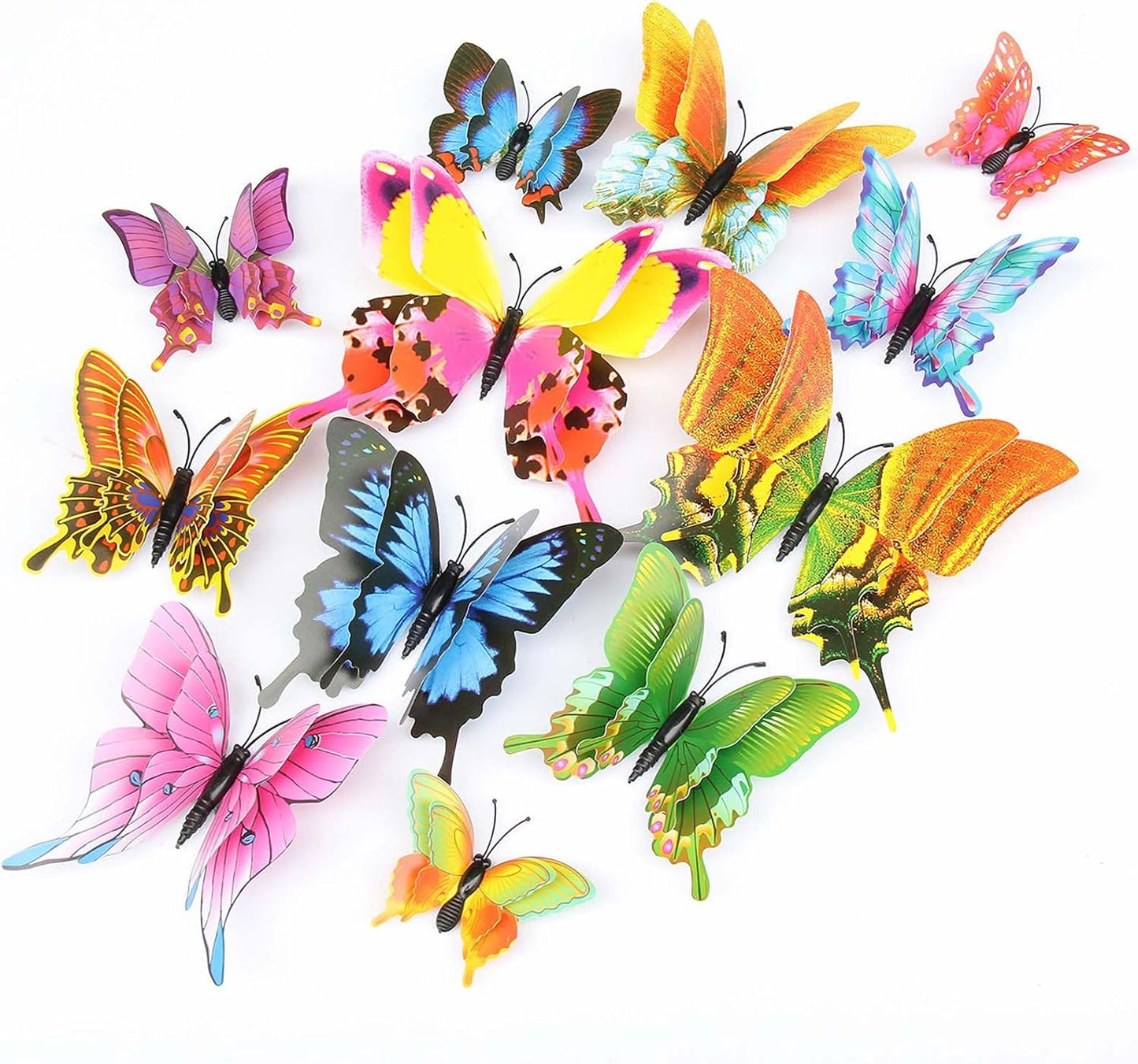 Butterfly Wall Decor 24/48 PCS, 3D Butterflies Stickers for Party Decorations with Magnets (Swallow, 24)