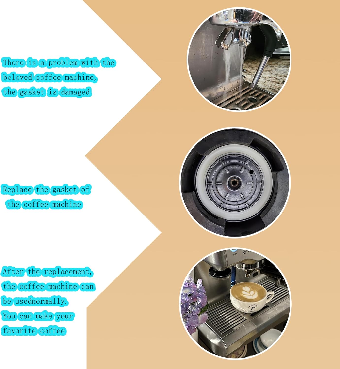 54mm Silicone Steam Ring, Grouphead Gasket Replacement Part for Breville Espresso Machine 878/870/860/840/810/500/450/ Sage 500/870/875/880/810/878 (2 Pack)