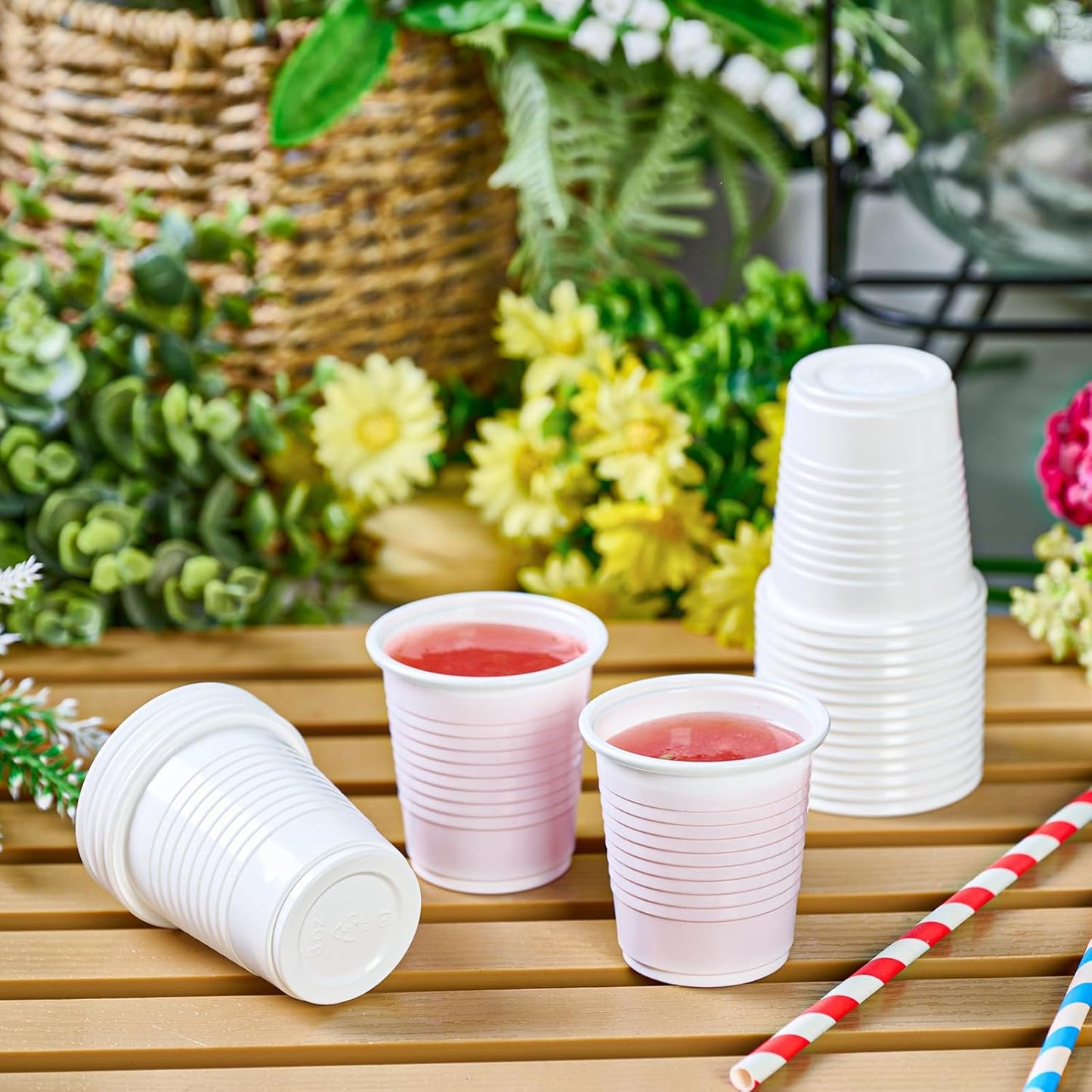 Lilymicky 2000 PACK 3 oz White Plastic Cups, 3 Ounce Disposable Plastic Bathroom Cups for Tasting, Drinking