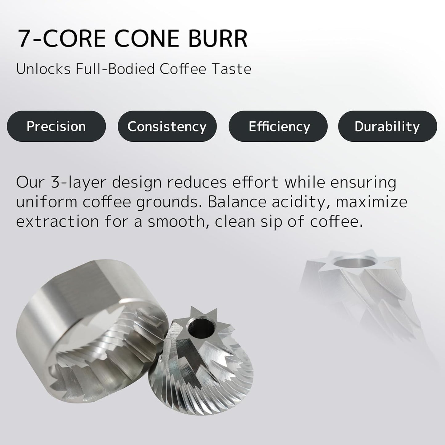 DHPO Sky-Two Manual Coffee Grinder With 7 Axis Stainless Steel Conical Burr Mill, Portable Hand Coffee Grinder With Foldable Handle For Espresso, Drip, French Press, Camping, Travel, Home, Black