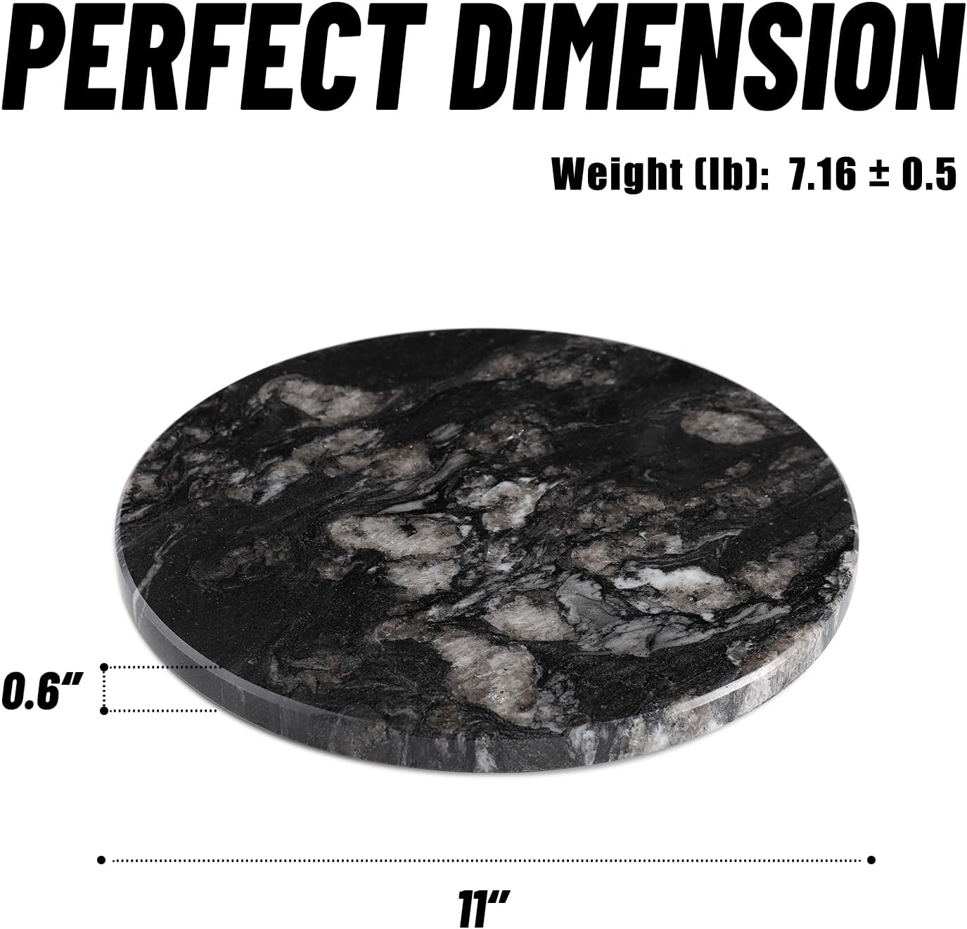 Koville Brazilian Natural Marble Cutting Board for Kitchen, 11" Round Hand Crafted Marble Slab for Cheese, Charcuterie, Pastry Board - Wedding Gift, House Warming Gift(Blue Fantasy)