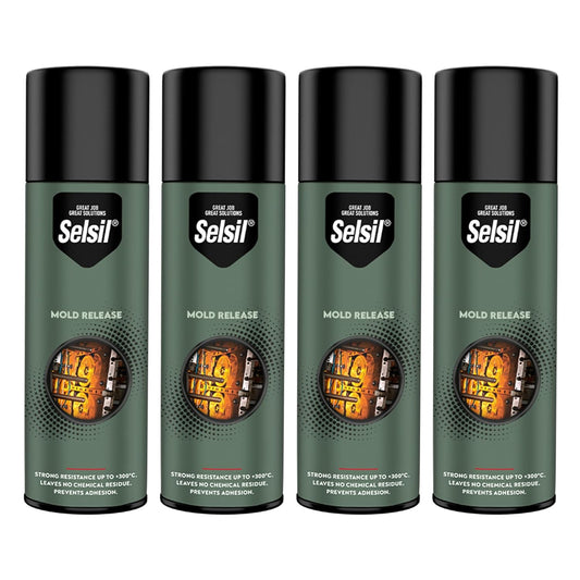 SELSIL Silicone Mold Release Aerosol Spray (4 x 13.5 fl oz) Professional Resin Mold Releaser, Non-Stick, Fast-Drying & Easy Mold Removal, (Pack of 4)