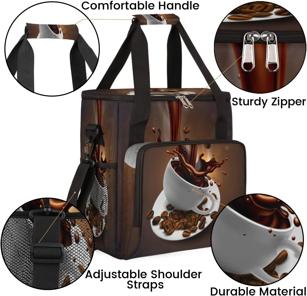 cfpolar Coffee Maker Storage Bag, Waterproof Travel Carrying Storage Tote Bag Organizer Case, Compatible with K-Mini or K-Mini Plus, And Suitable for Other Accessories， With Pockets for K-Cup Pods