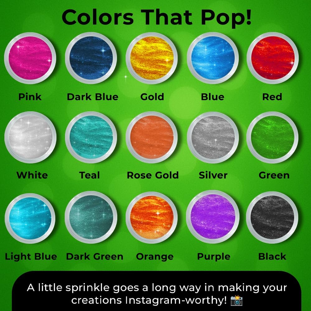 Bulk (20g) Luster Dust Edible Cake Decorations, Edible Luster Dust for Cakes, Light Green Edible Luster Dust for Cupcake Decorations, Cake Drip, Edible Paint, Light Green Edible Shimmer Dust for Drinks