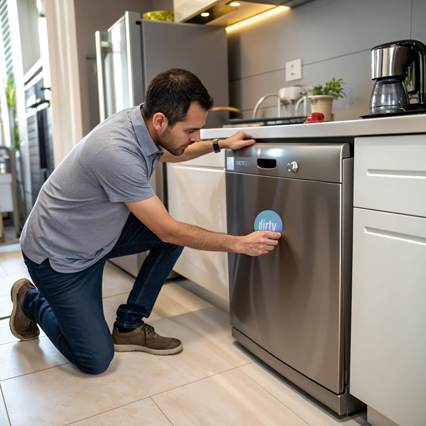 Dirty Clean Dishwasher Magnet - Essential Home Kitchen Gadget with Bold Visibility - Water Resistant & Universal Dishwasher Magnet Clean Dirty Sign for All Dish Washers