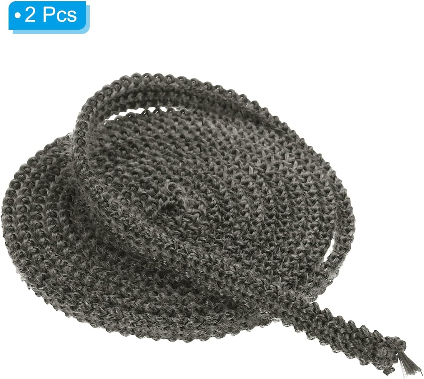 PATIKIL Wood Stove Gasket, 2Pcs 3/8" x 1/8" x 118" Flat Graphite Fiberglass High-Temperature Resistance Seal Rope for Stoves Fireplace Door, Black