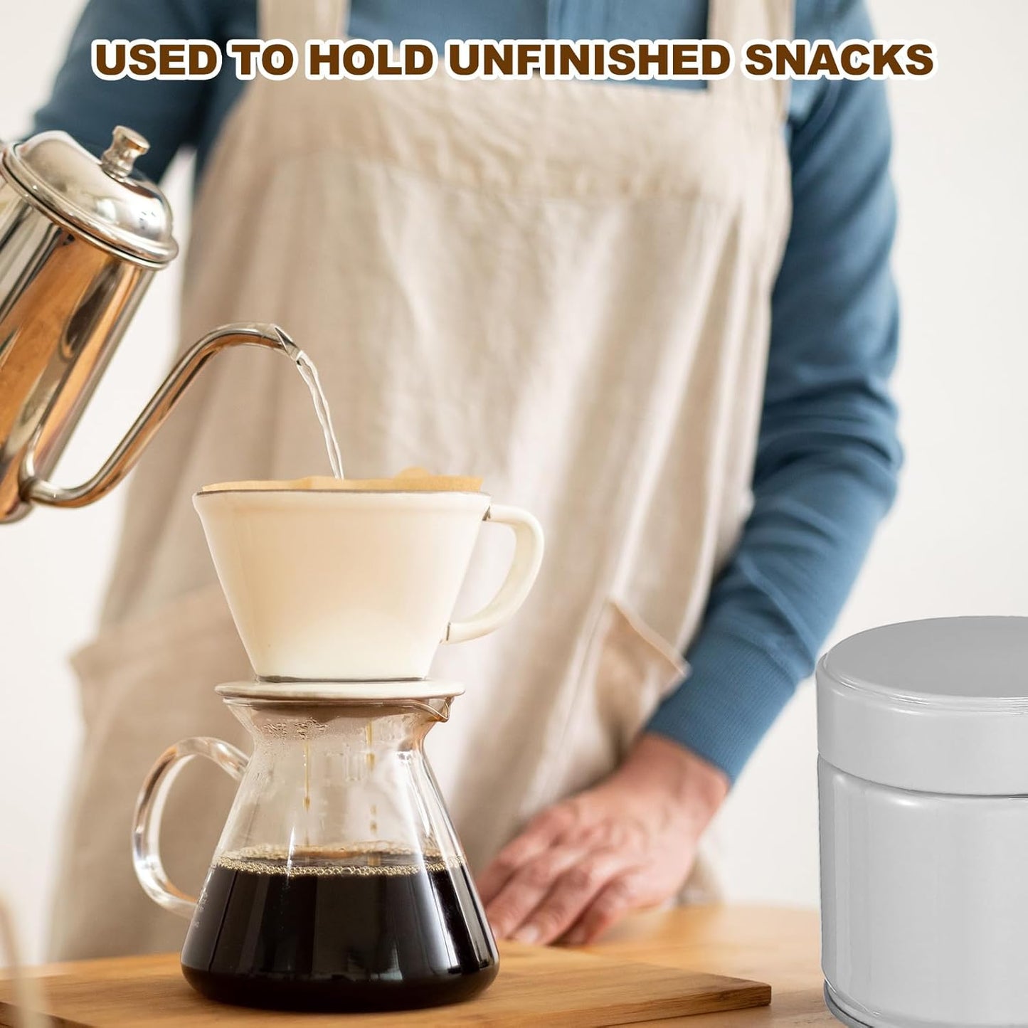 uxcell 2Pcs Round Tea Canisters, 3" x 3" Airtight Metal Tea Containers for Loose Tea, Coffee Beans, Spices - Durable, Compact, and Stylish Storage Tea Tin (White)