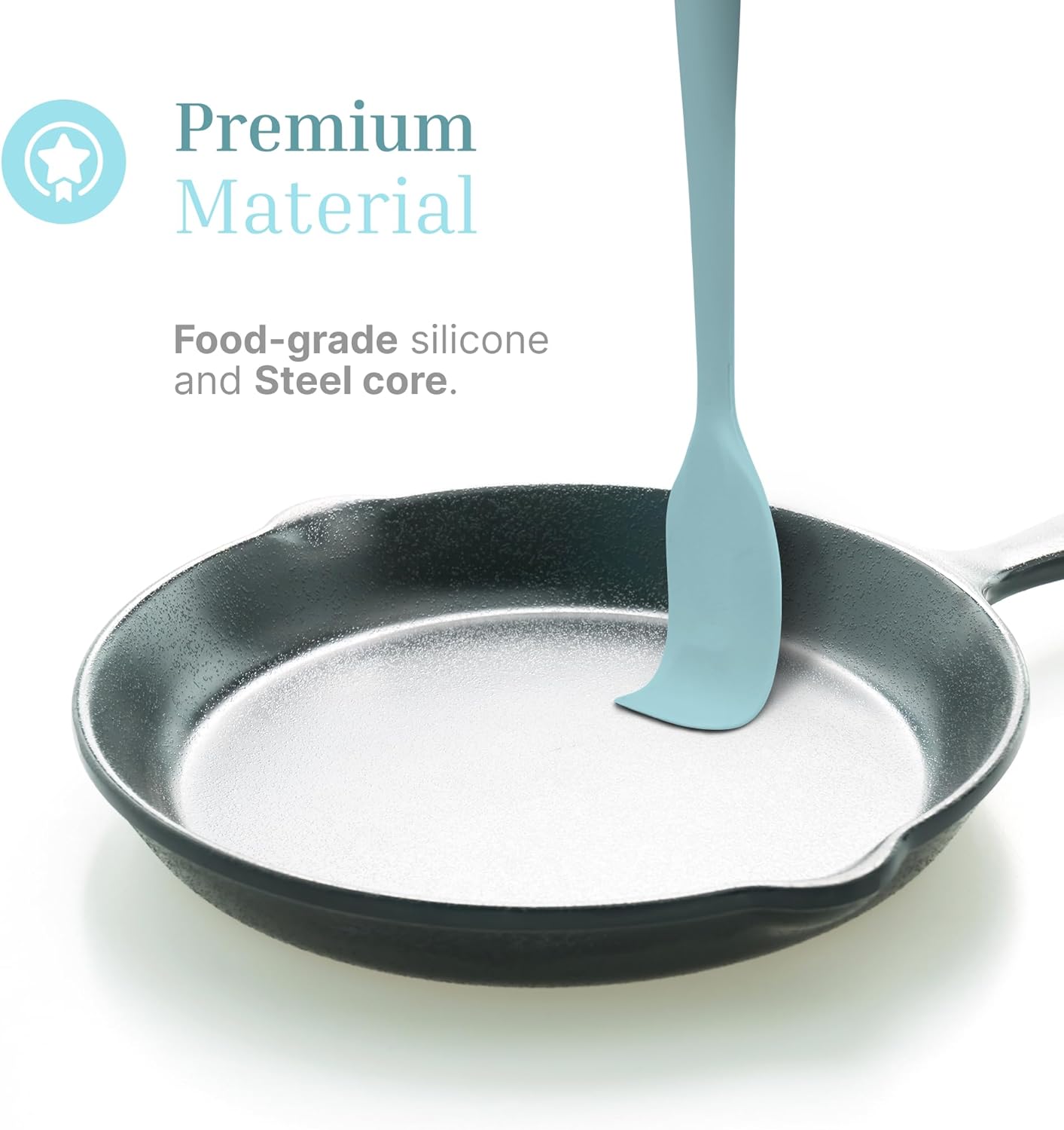 Silicone Spatula Set – 2-Piece Set of Rubber Spatulas for Non-Stick Cookware – Kitchen Tools and Accessories with Comfortable Handles, Heat-Resistant Utensils for Cooking and Baking – Pastel Blue