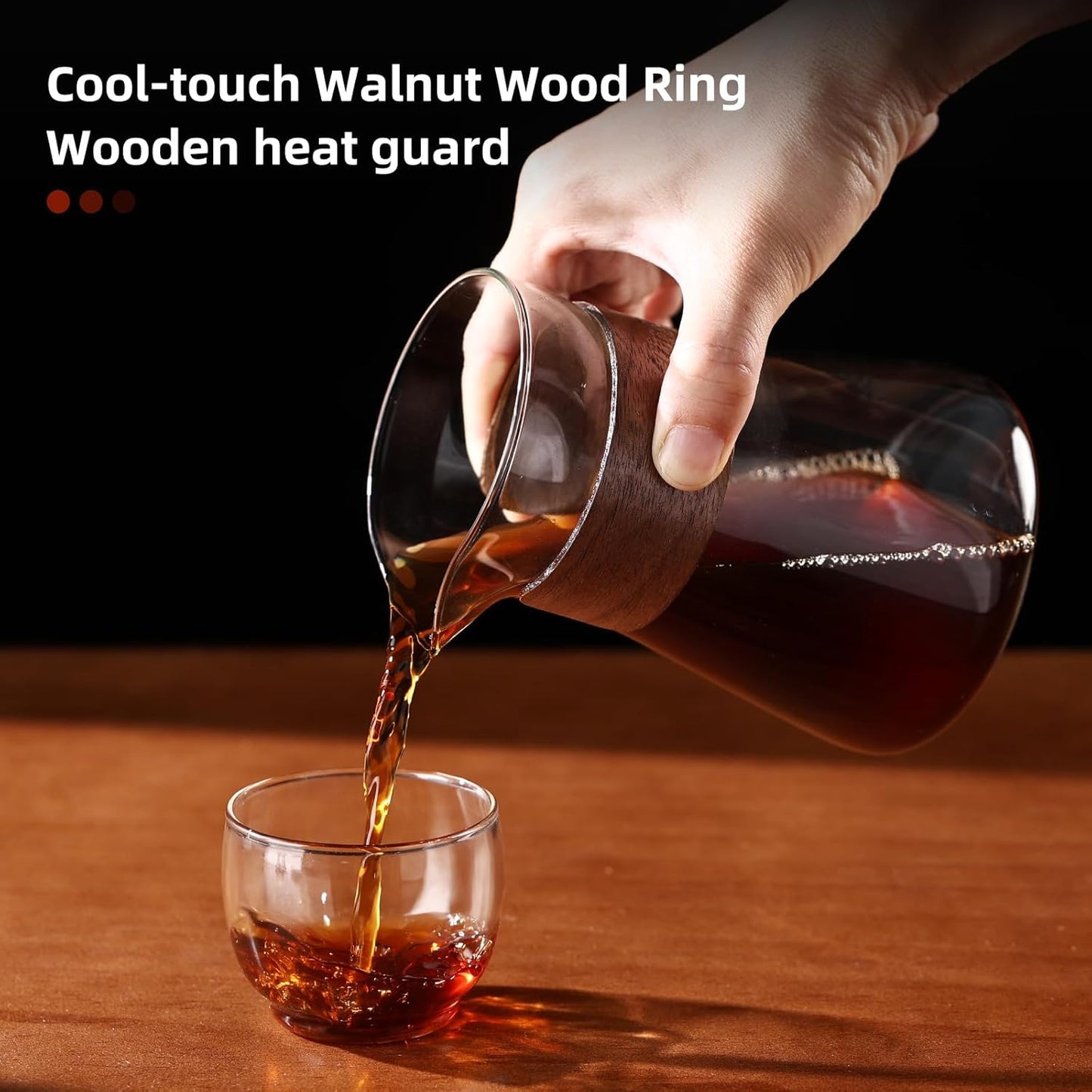 Pour Over Coffee Maker Set, Drip Coffee Maker, Included Borosilicate Glass Coffee Carafe & Coffee Dripper & 50 Pcs Size 02 Paper Filter, 16oz(500ml) (Clear Set)