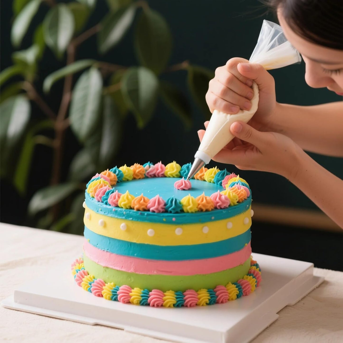 100 PCS Disposable Icing Piping Bags, HOMIOVE 23 Inch XL Large Thick Disposable Cream Frosting Bags, Anti Burst Non-Slip Design, Cake Decorating Bags for Tips Baking Cupcake