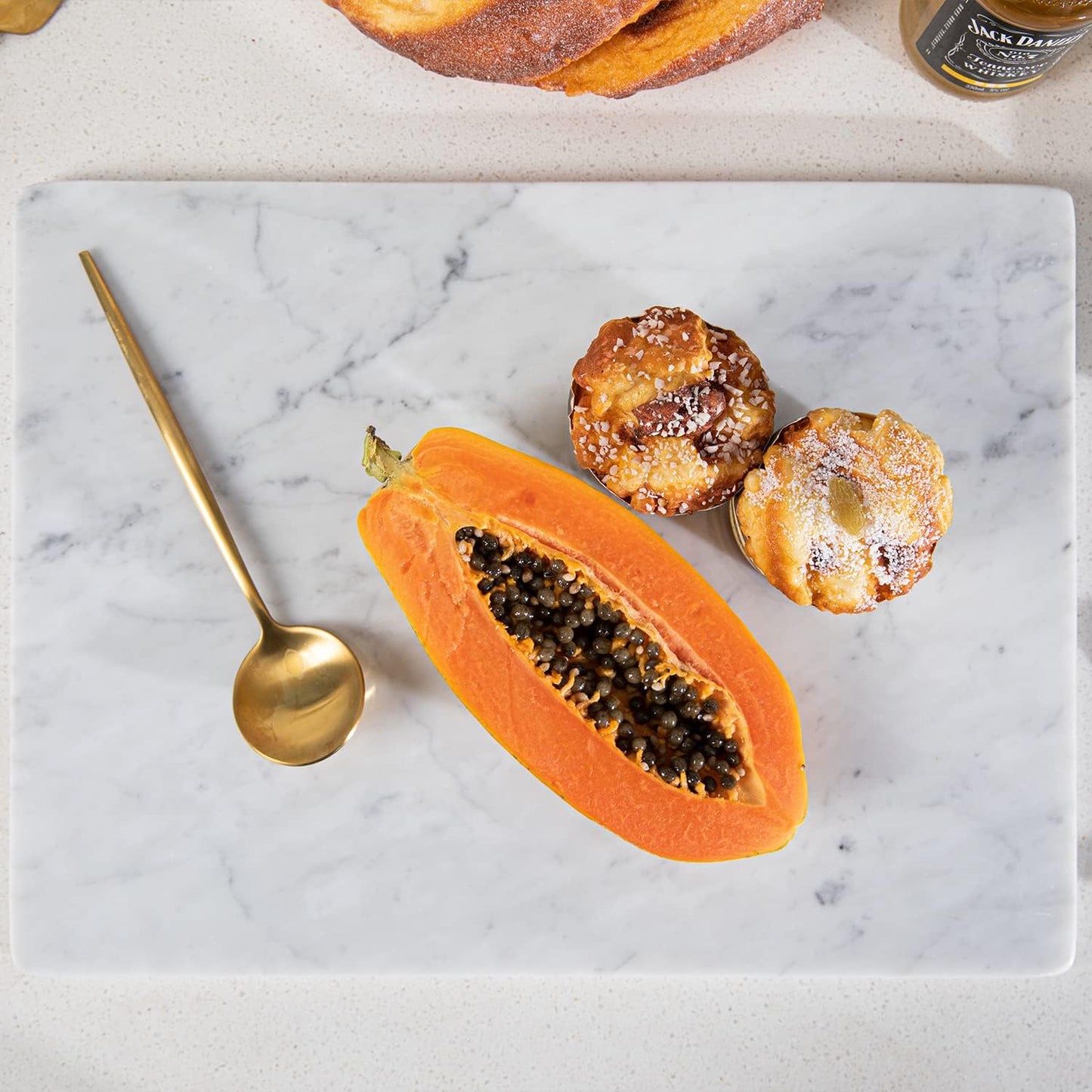 Marble Pastry and Cutting Board 12x16 Inch, Marble Slab With Non-Slip Feet For Baking, Cheese, Charcuterie, Chocolate, Pack of 1 Piece, Carrara White