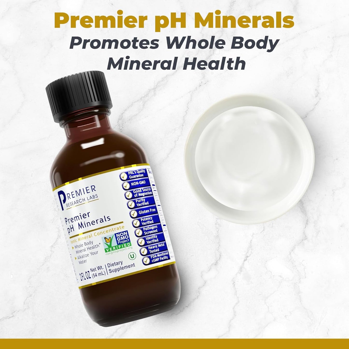 Premier Research Labs Premier pH Minerals - Trace Minerals, Trace Mineral Drops, Minerals for Water, Magnesium Supplement for Distilled Water, Reverse Osmosis Water, Liquid Concentrate - 2 fl oz