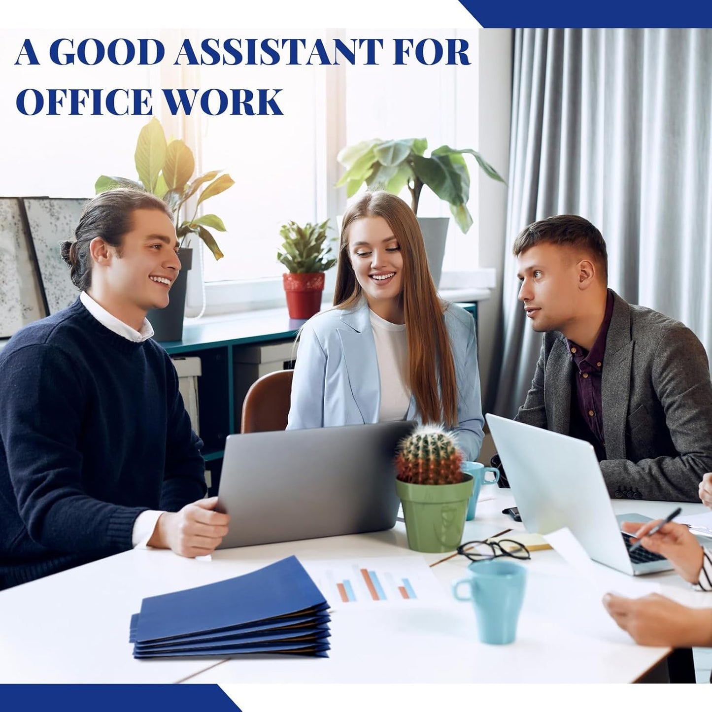 24 Pcs Classification Folders Letter Size Bulk - 2 Dividers Pressboard File Folder with 3.5 Inch Expansion, 2 Prongs Fastener, Heavy Duty Office File Organizer for Teacher Medical (Dark Blue)