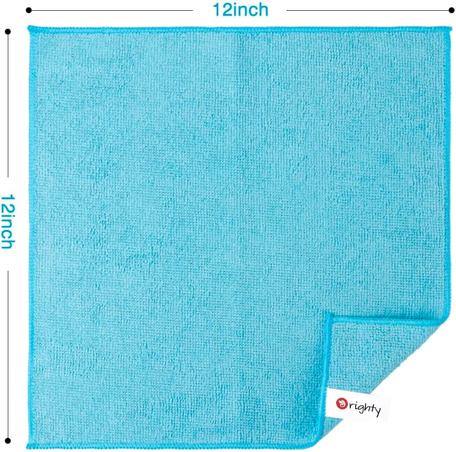 Orighty Microfiber Cleaning Cloth, 12 Pack Microfiber Towels for Cars, Highly Absorbent Car Cleaning Supplies, Lint Free Cloths Clean Rags for Car Care, House, Kitchen, 12x12 inch, Blue