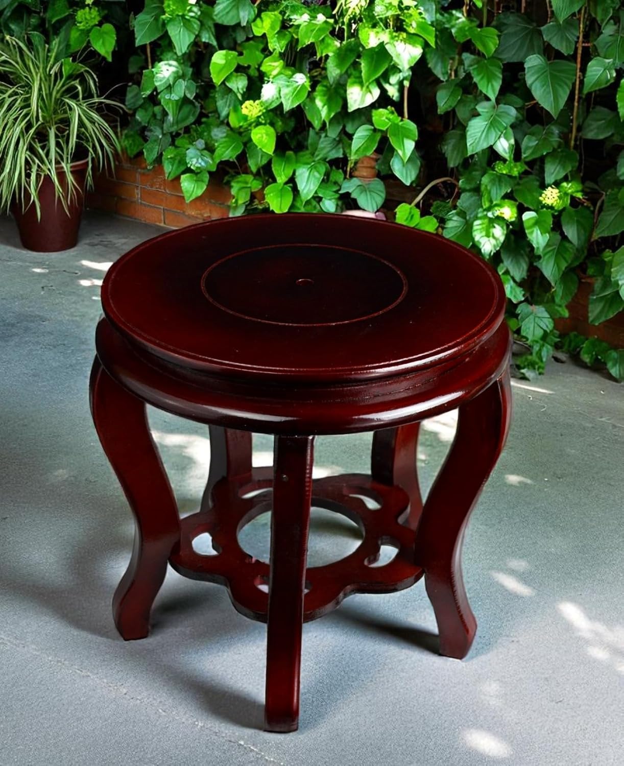 Wooden Fishbowl Display Vase Pot Tall Planter Stand Plant Pot Display Stand (11")