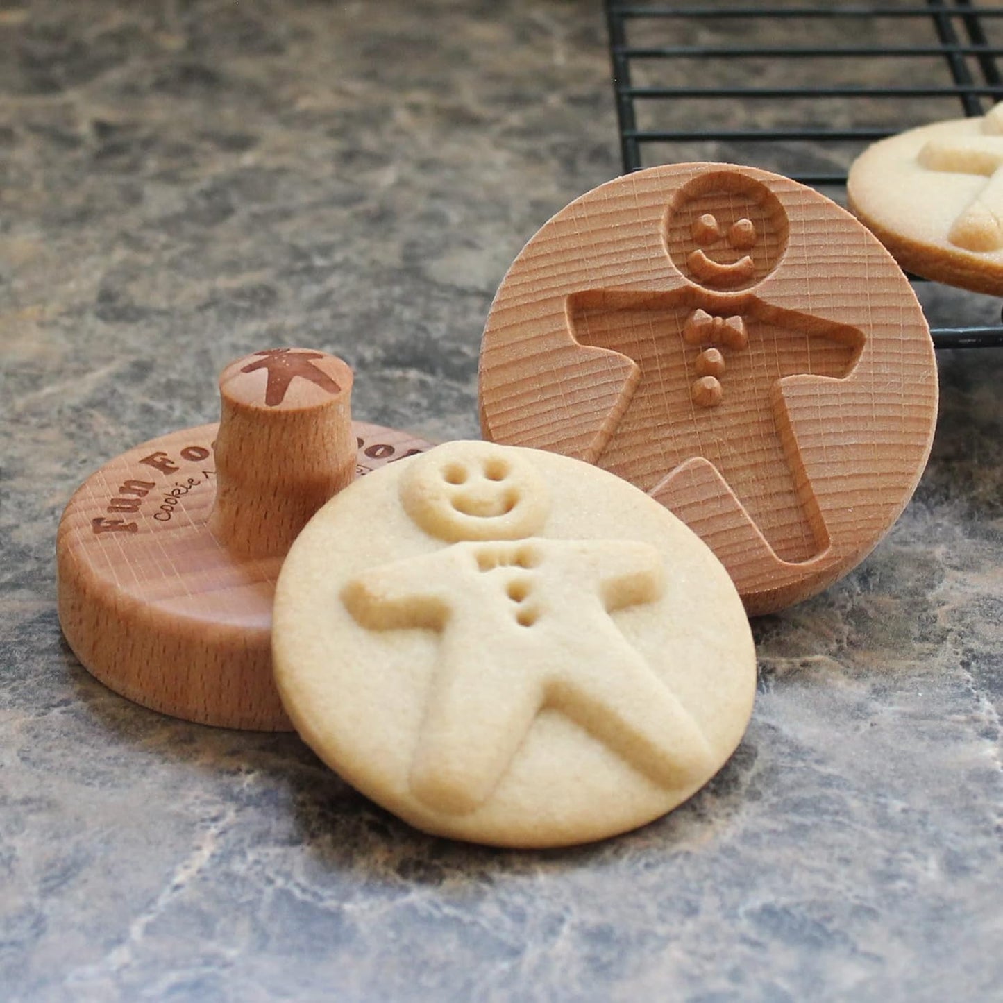 Wood Cookie Stamp, 2.5 Inch (Gingerbread Man CS-052)