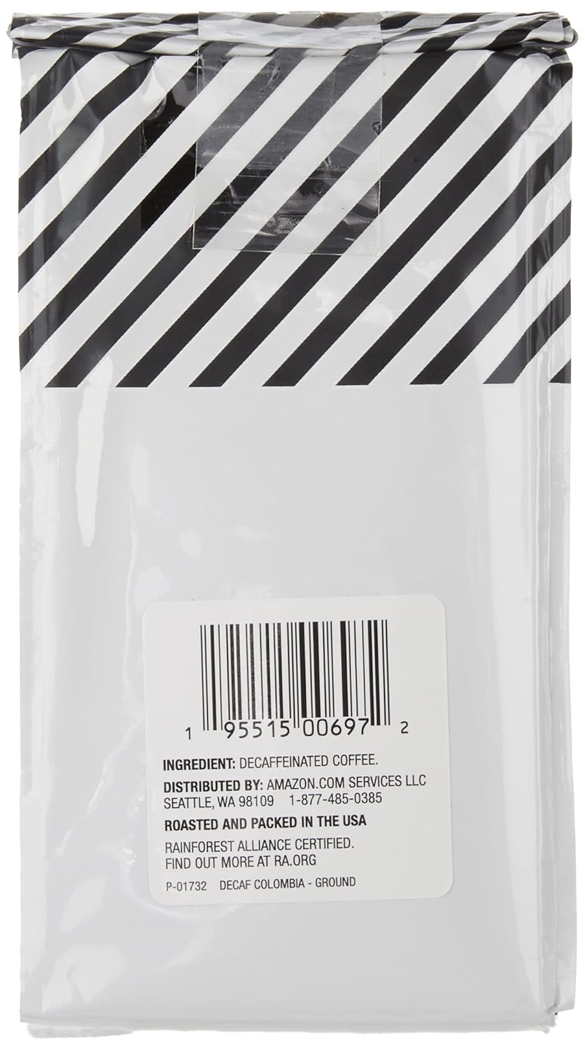 Amazon Fresh Decaf Colombia Ground Coffee, Medium Roast, 12 Ounce