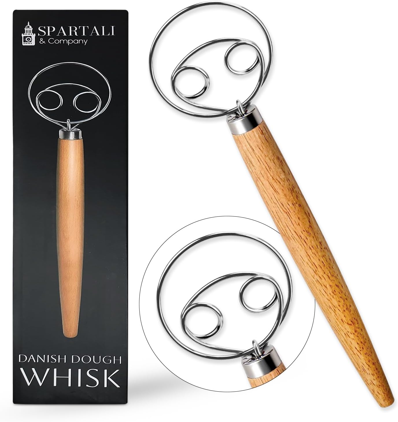 Spartali & Company Versatile 13-Inch Danish Dough Whisk for Sourdough: Essential Sourdough Bread Baking Supplies, Bread Making Tools, and Baking Tools - Whisks for Cooking & Mixing Dough Effortlessly